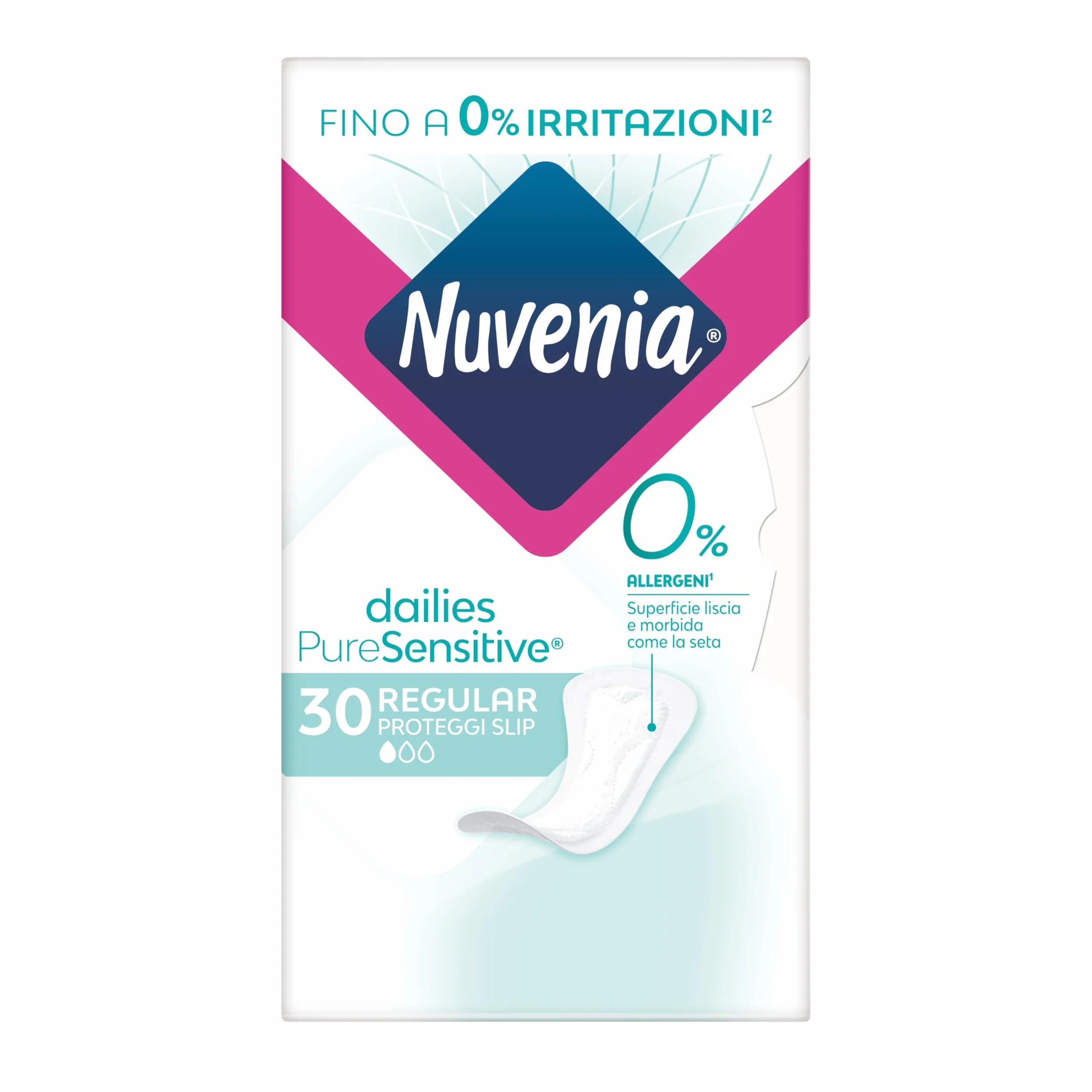 Nuvenia Proteggi Slip Regular Pure Sensitive Confezione da 30 Salva Slip