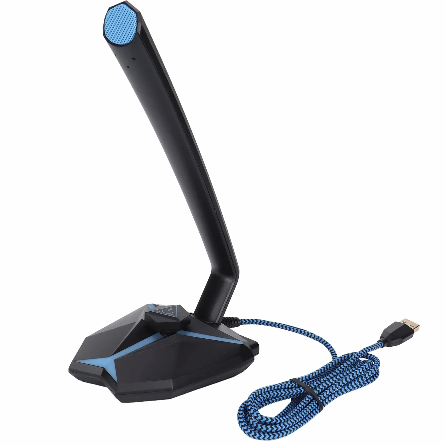 Bewinner Microfono USB per PC, Microfono Omnidirezionale per Computer da Scrivania con Indicatore LED Freddo, Angolo Regolabile, Microfono USB per PC per Riunioni di Ufficio di Gioco