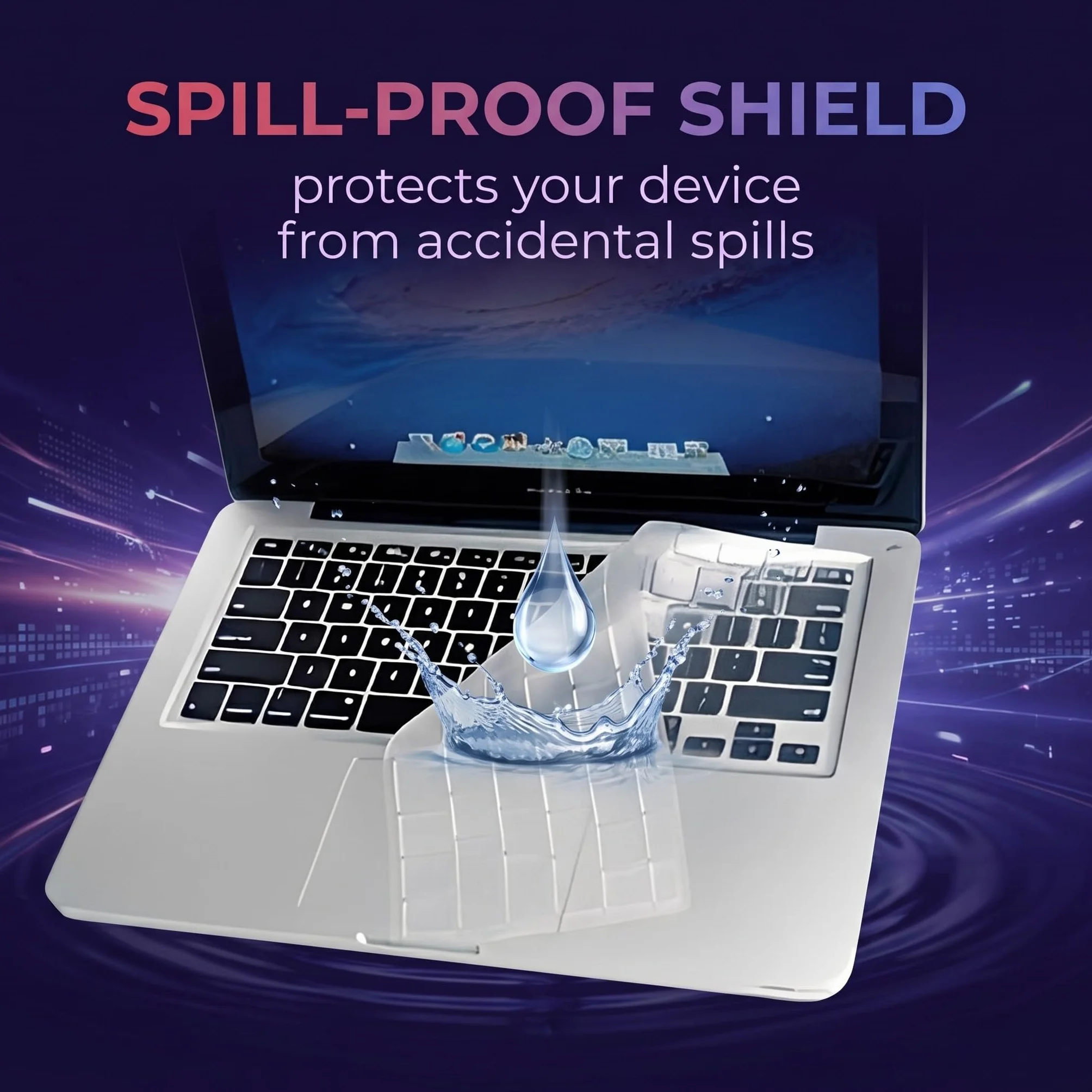 KYLOS 1 Pezzo Neo Copritastiera Ultrasottile, Compatibile Macbook Air/Pro 2026-2021, Taglia 13/15, Tpu Chiaro, Layout Eu