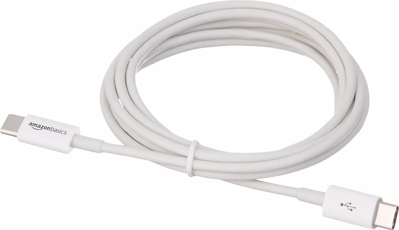 Amazon Basics Cavo di ricarica rapida USB-C a USB-C 480 Mbps certificato USB-IF 1.8 m bianco