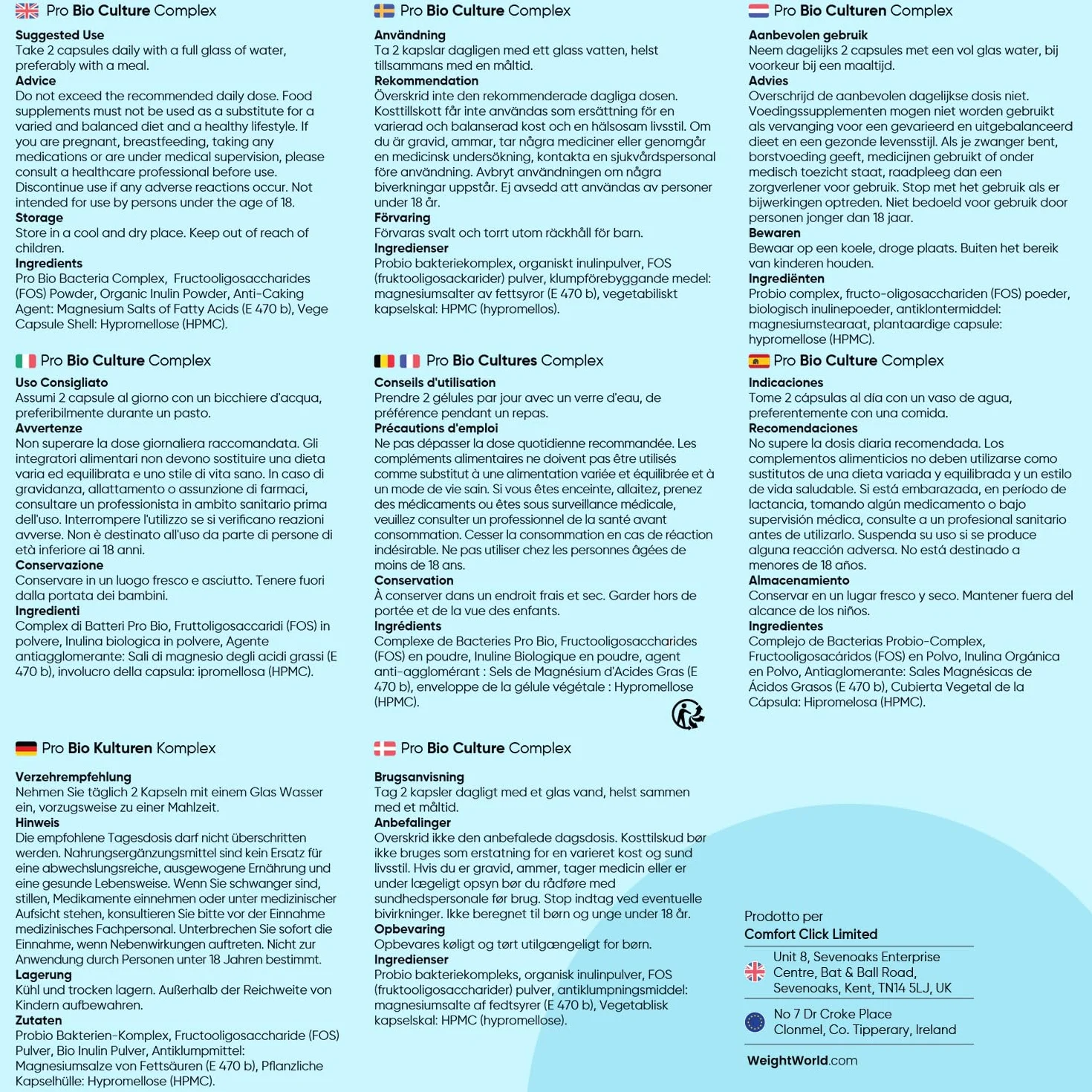 Probiotici Complex 120 Capsule 60 Miliardi CFU 20 Ceppi Lactobacillus Gasseri Rhamnosus Reuteri Bifidobacterium Longum