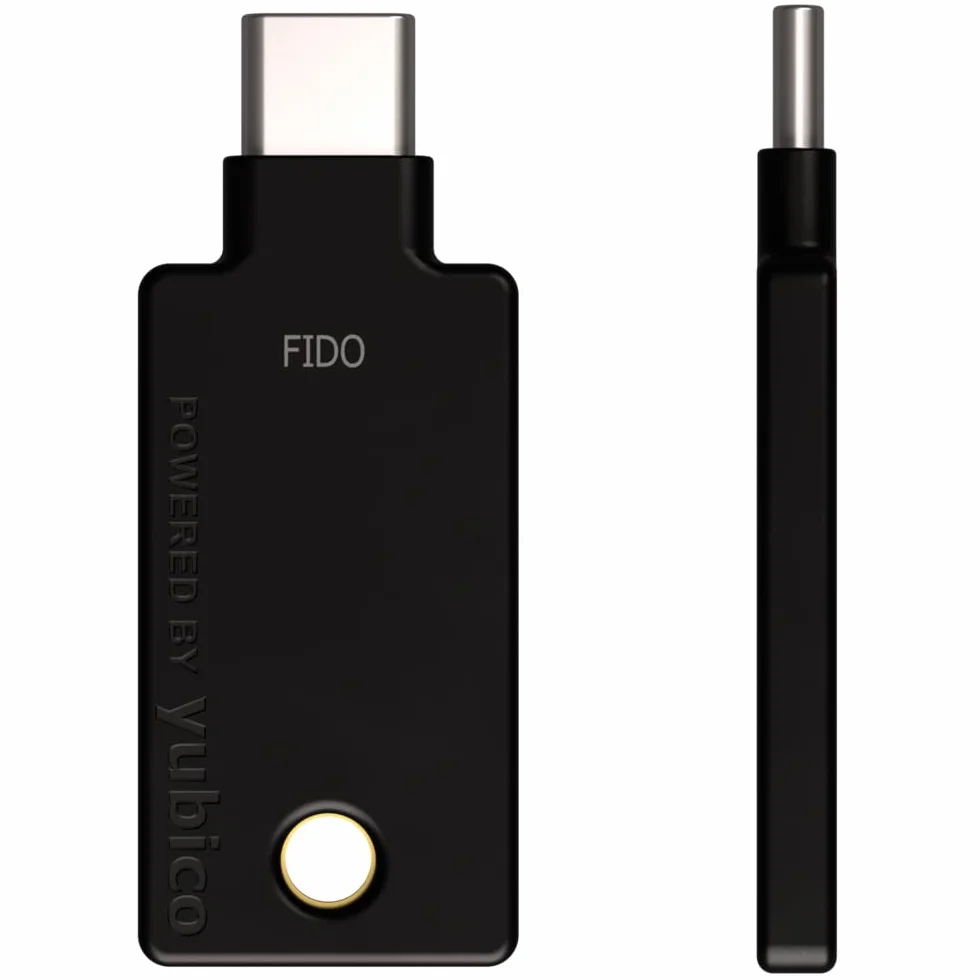 Yubico - Security Key C NFC - Chiave di sicurezza per autenticazione a due fattori nera (2FA), connessione tramite USB-C o NFC, certificazione FIDO U2F/FIDO2