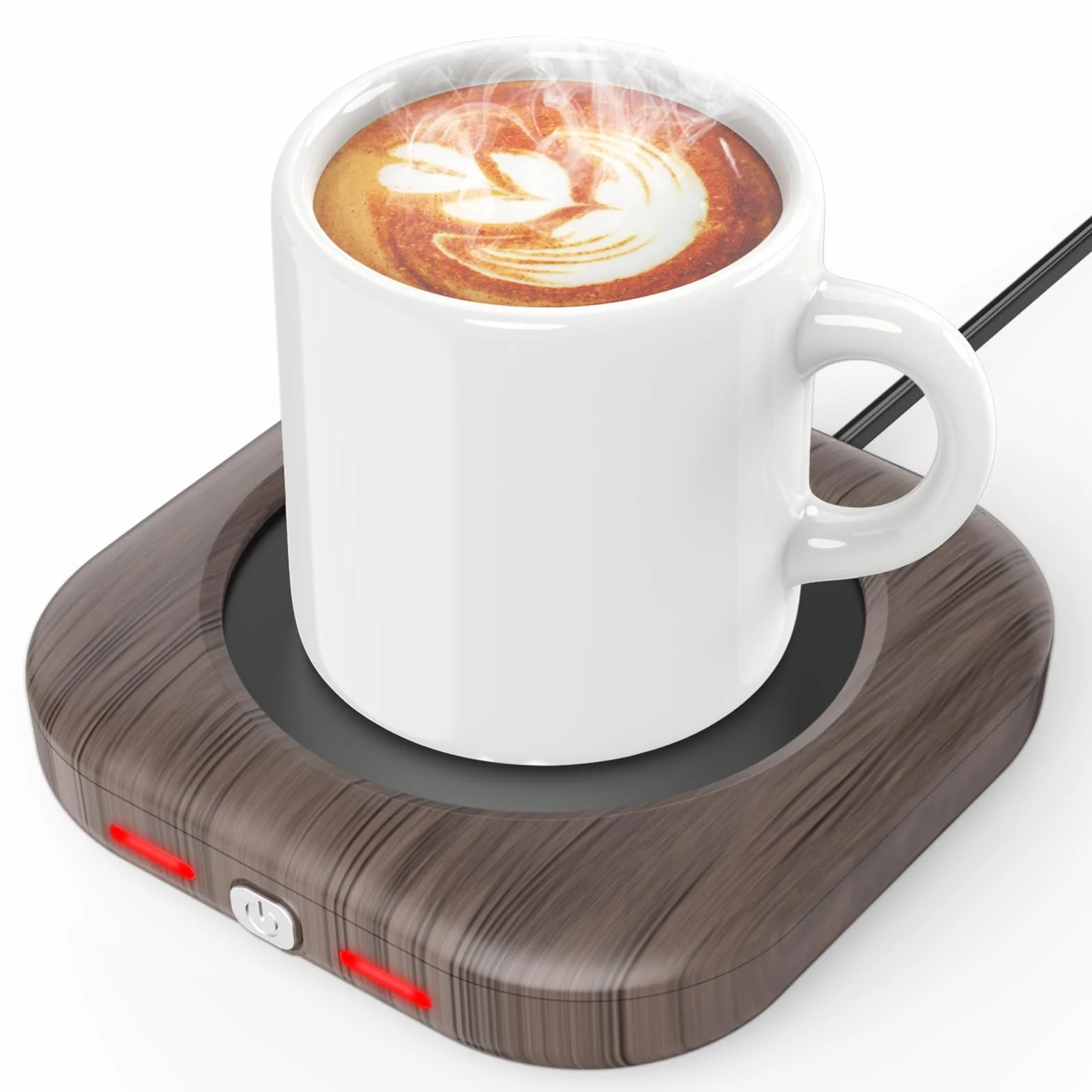 HOMEASY Scaldatazza Elettrico 3 Temperature, Scaldalatte Tazza Autoriscaldante Piastra Riscaldante Sicura e Impermeabile per Caffè Tè e Aromaterapia Spegnimento Automatico