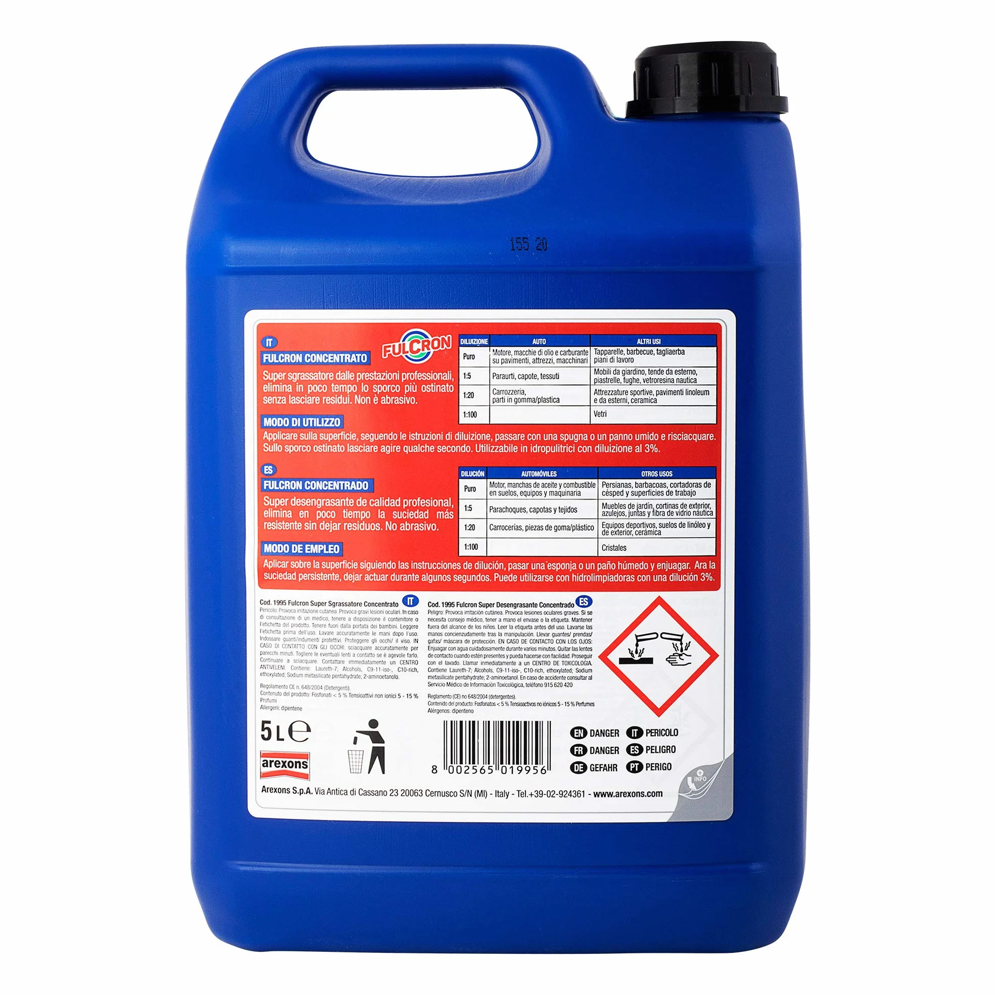 Fulcron Sgrassatore Detergente Concentrato 5L per Pulizia Motori