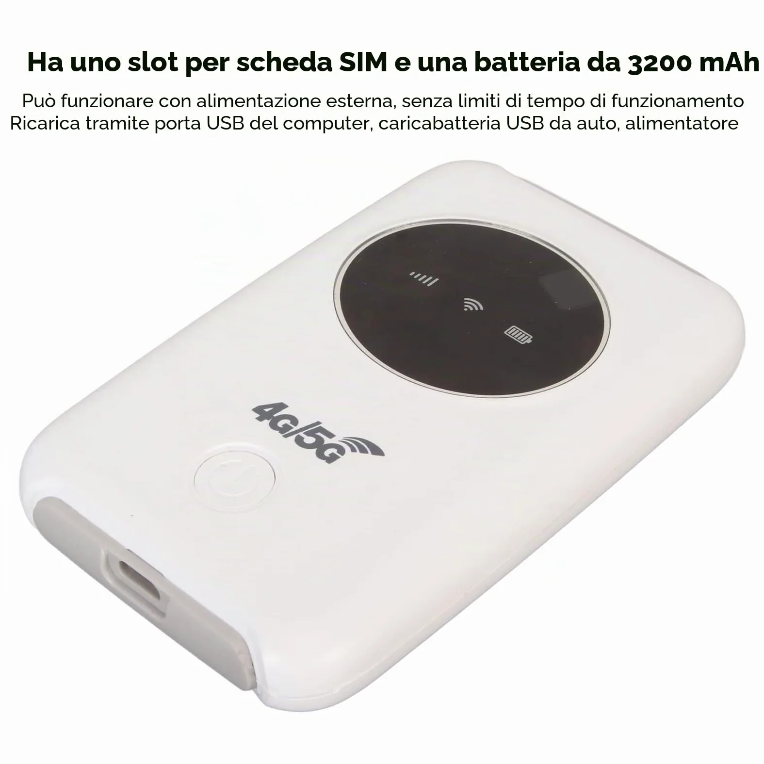 Jectse 4G LTE Modem WiFi USB, Portable Router Sbloccato With SIM Card Slot, 300 Mbps 10 Devices Mini Hotspot Mobile Integrato 3200MAh