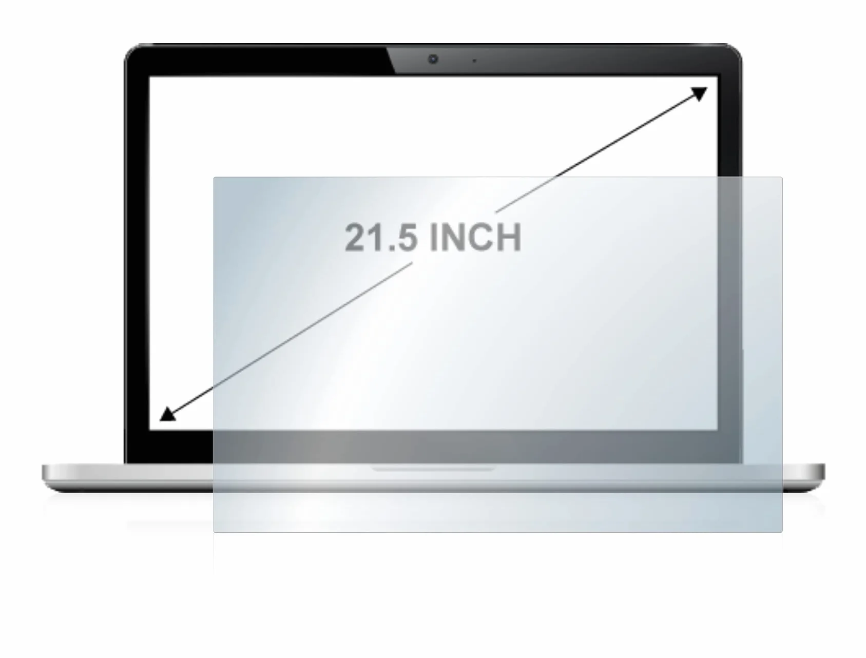 upscreen 21.5" Pellicola Protettiva Opaca per Monitor industriali con 54.6 cm (21.5 pollici) [477 mm x 268 mm, 16:9] –, Anti-Impronte