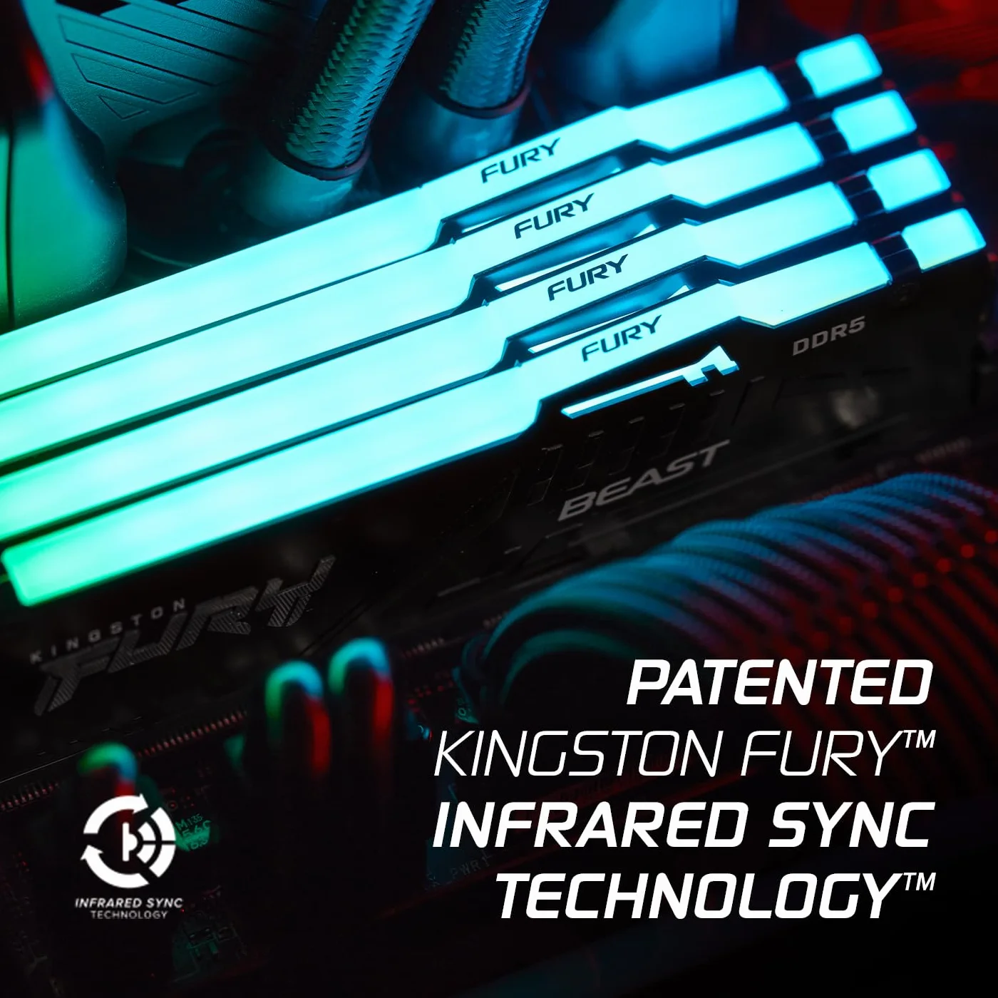 Kingston FURY Beast Nero RGB 32GB (2x16GB) 6000MT/s DDR5 CL36 DIMM Memoria Gaming per Computer Fissi Kit da 2 AMD EXPO/ Intel XMP - KF560C36BBE2AK2-32