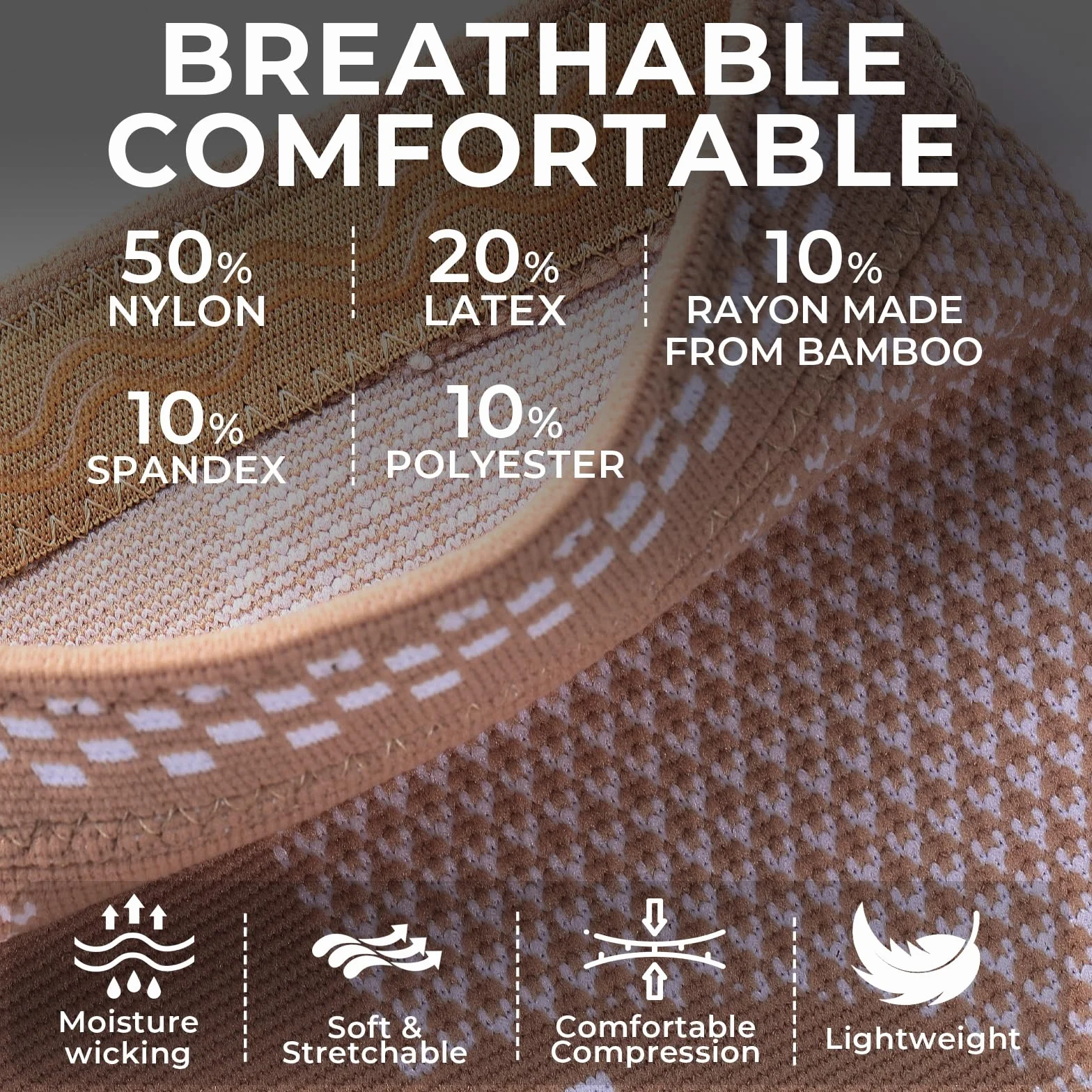NEOtech Care Fascia di supporto per ginocchio in fibra di bambù elastica traspirante media compressione Beige M 1 Pezzo