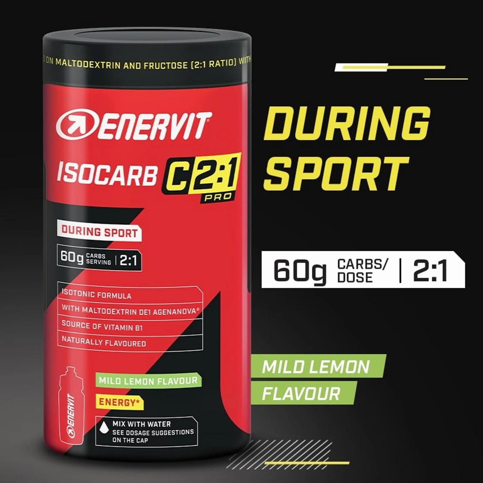 Enervit Isocarb C2:1PRO Bevanda Energetica Isotonica 60g Carboidrati Limone 650g