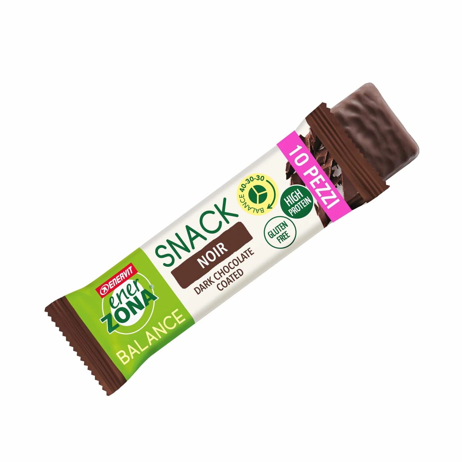 Enervit Enerzona Protein Snack 40-30-30 Gusto Noir 10 Barrette Proteiche 33g Dieta Zona Proteine Latte Fibre