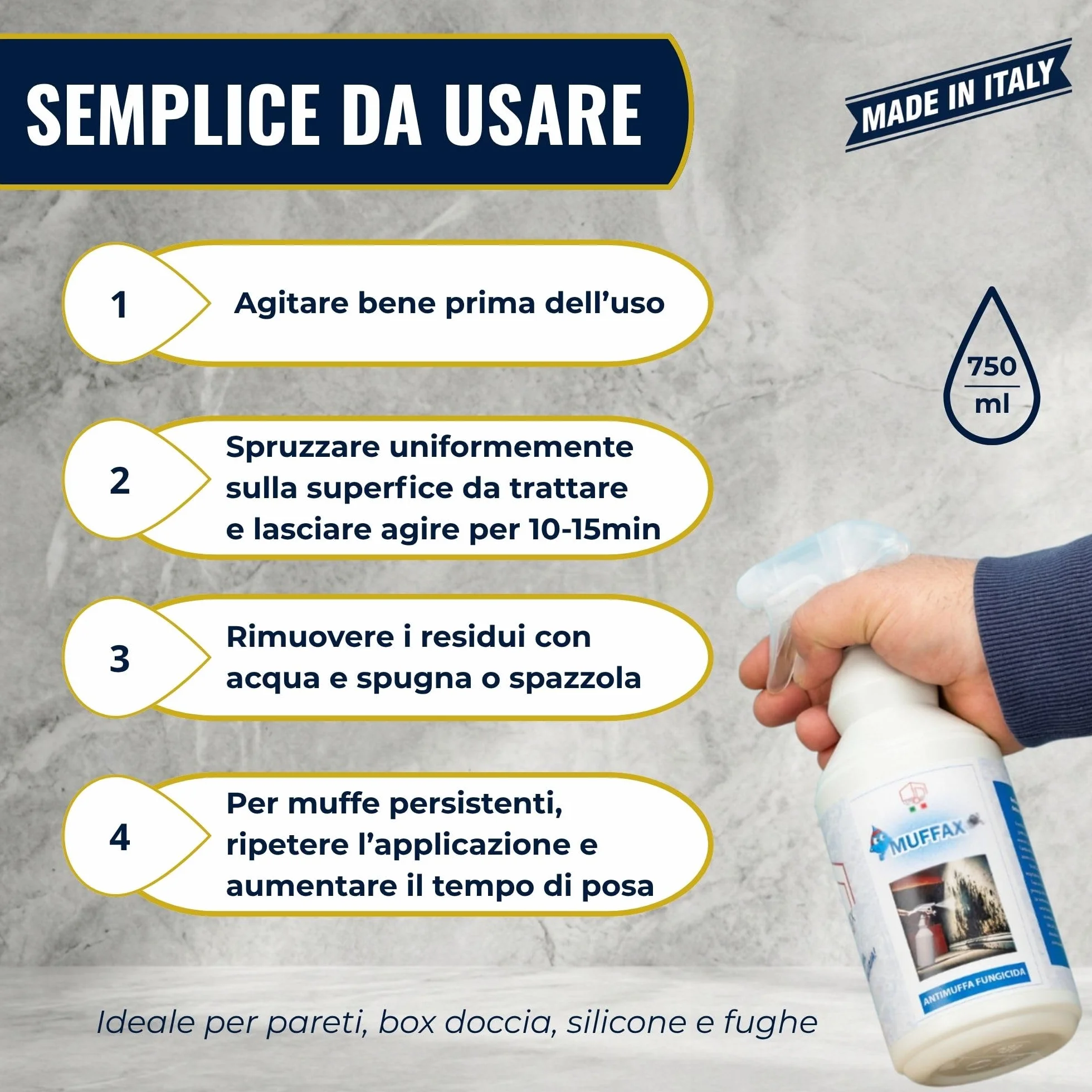 LUMOXX Antimuffa Spray 750 ml - Disinfettante per Muri Interni ed Esterni