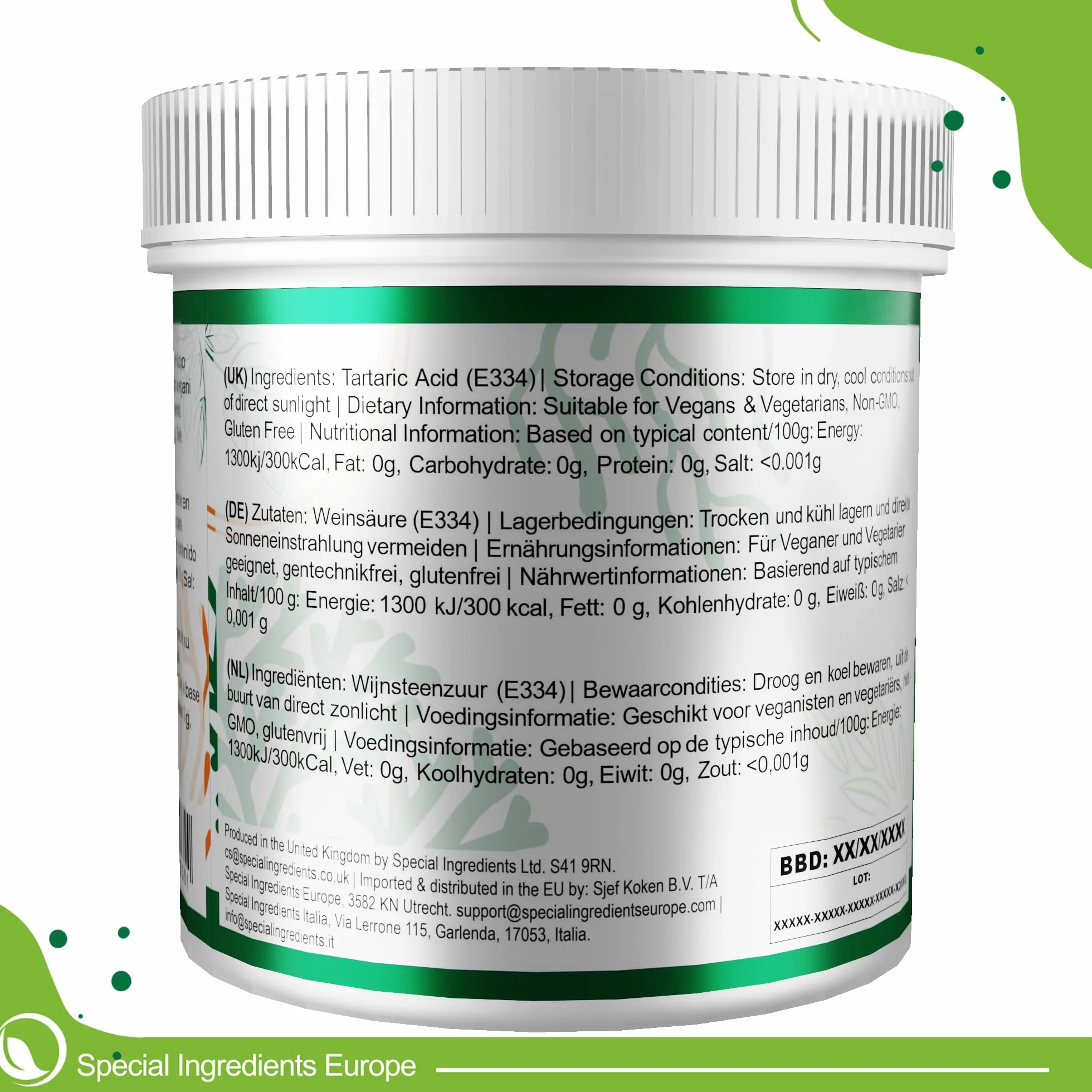 Special Ingredients Polvere di acido tartarico (Tartaric Acid) 100 g