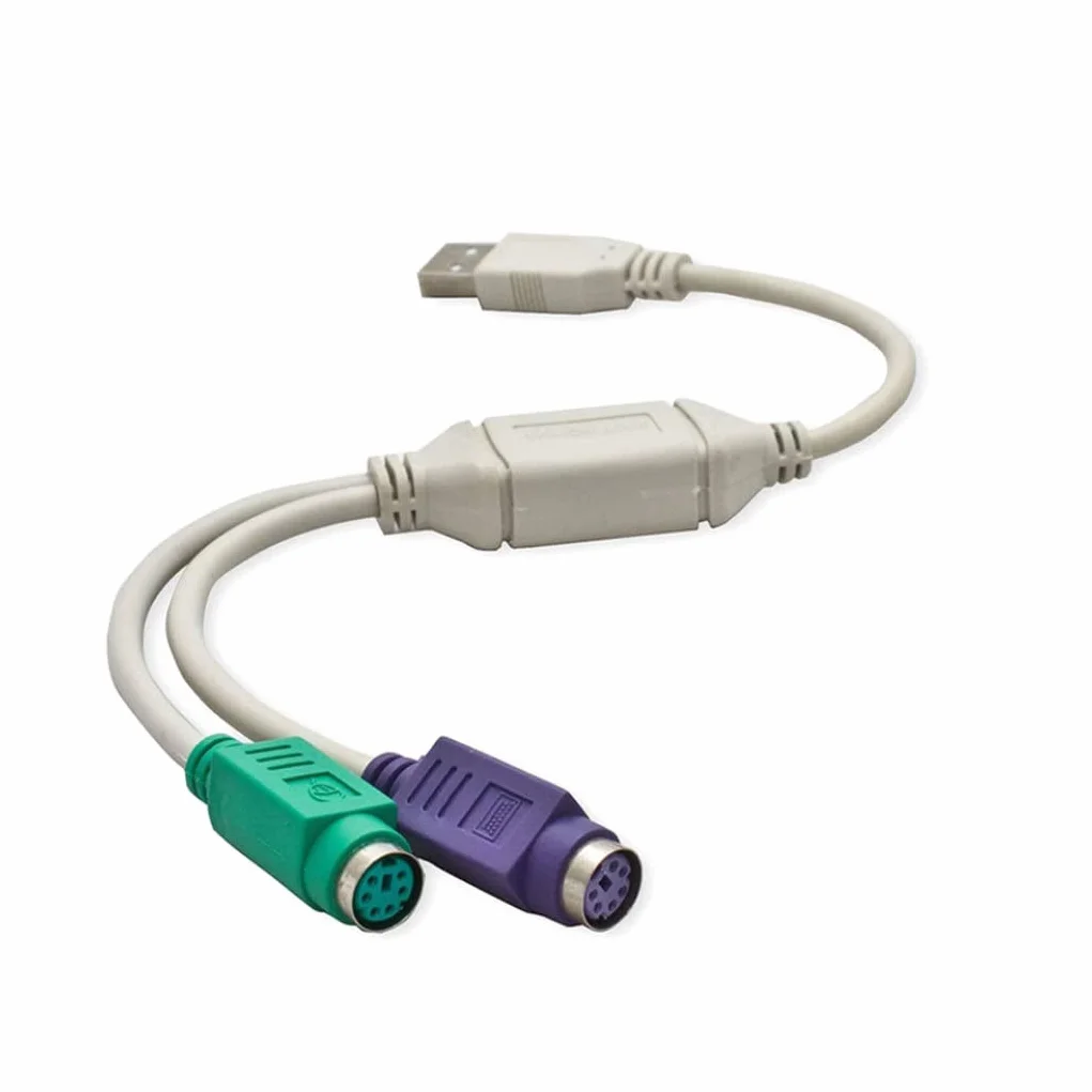 Convertitore da USB a PS/2 1 Pacco da USB a Doppio Cavo Adattatore convertitore per Mouse per Tastiera PS2 per Computer PC per Laptop