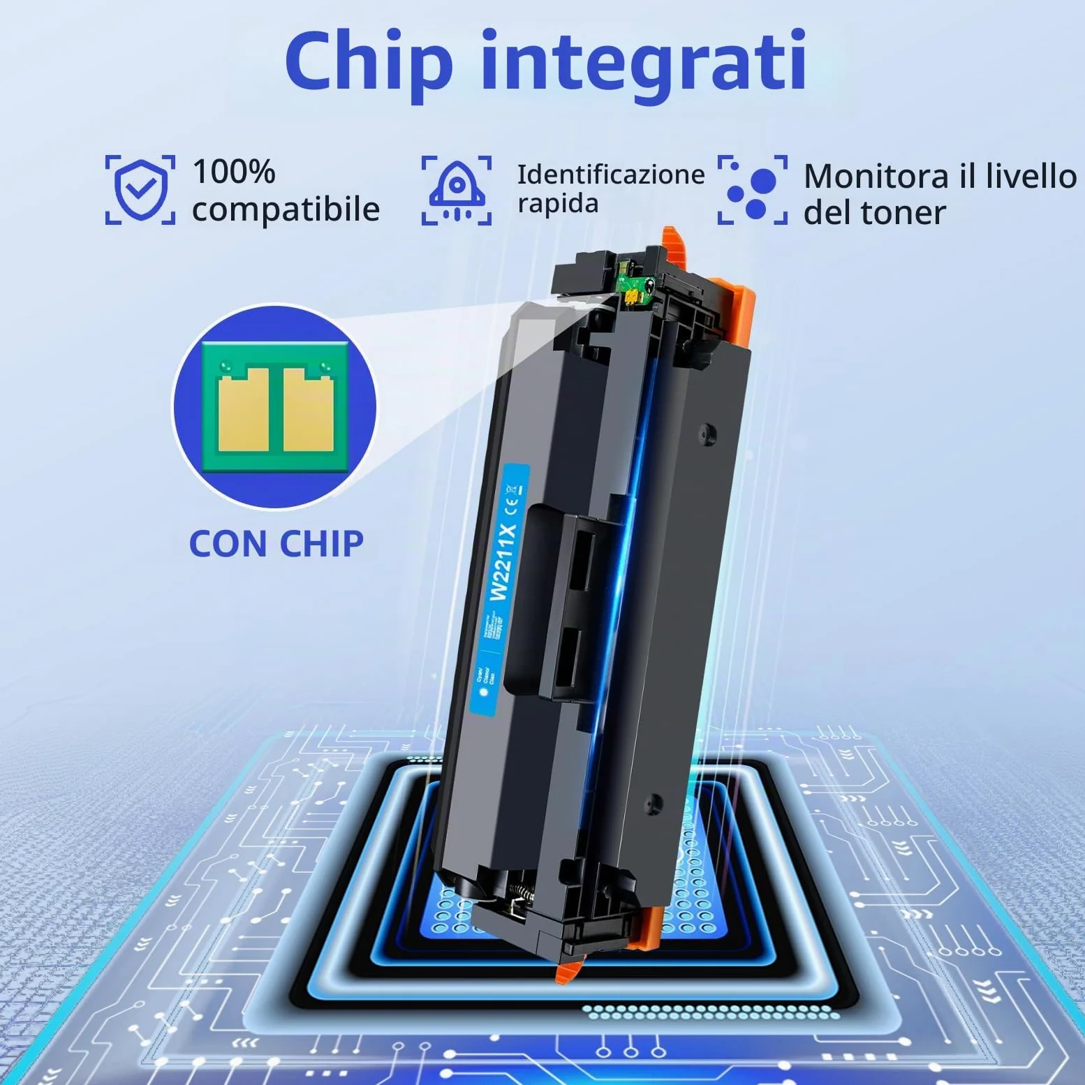 MYCARTRIDGE 207X Toner (con chip) di ricambio per HP 207X 207A | Compatibile con HP Color Laserjet pro MFP m283fdw m255dw m282nw W2210X W2211X W2212X W2213X confezione da 4