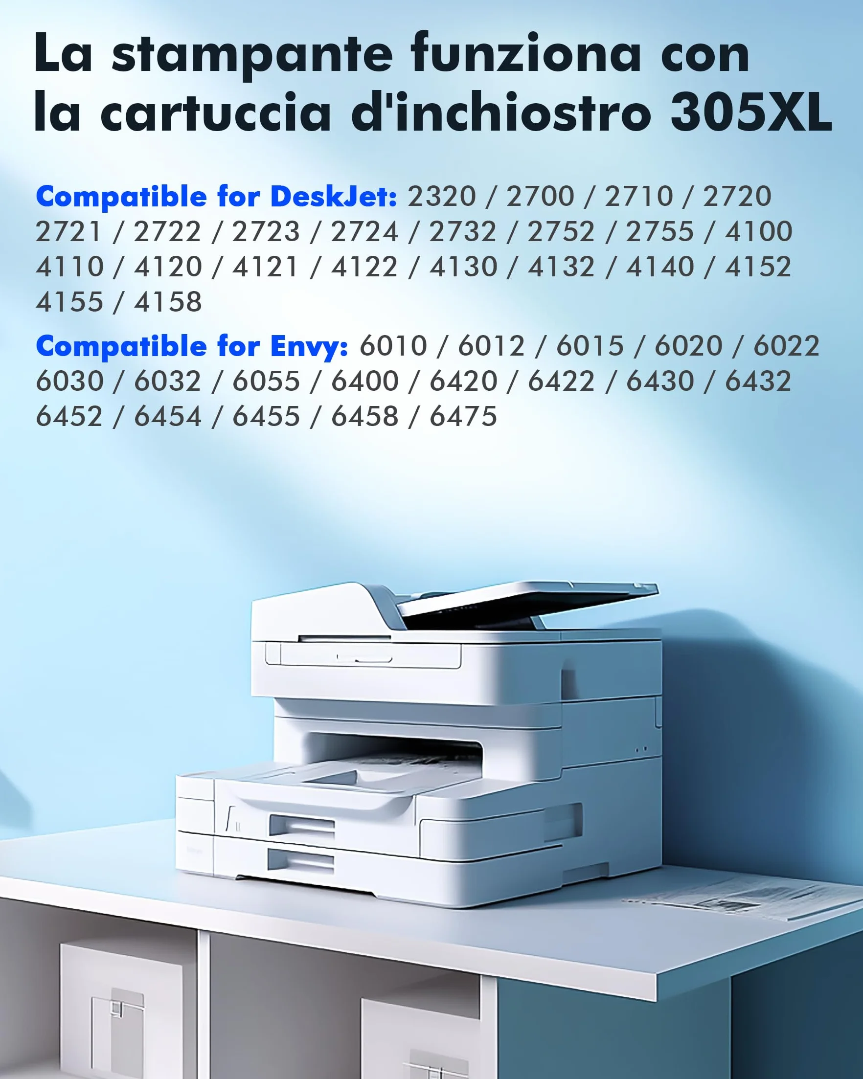 Cartucce d'inchiostro HP 305XL Nero e Colore 2-Pack per DeskJet 2720 2700 4100 4120 4130 Envy 6010 6020 6030