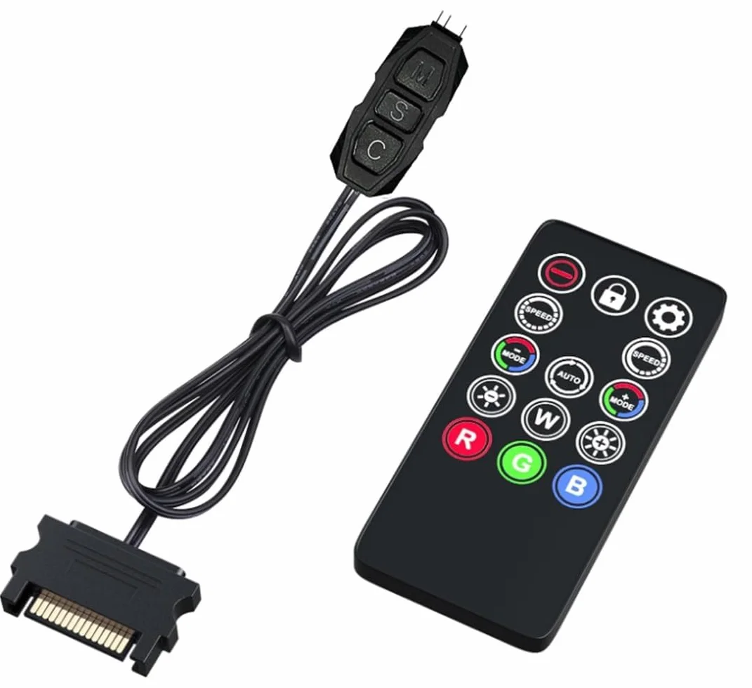 Jungle Leopard Mini ARGB PC Fans Controller Kit for ARGB Case Fans LED Strip 14 Key Remote