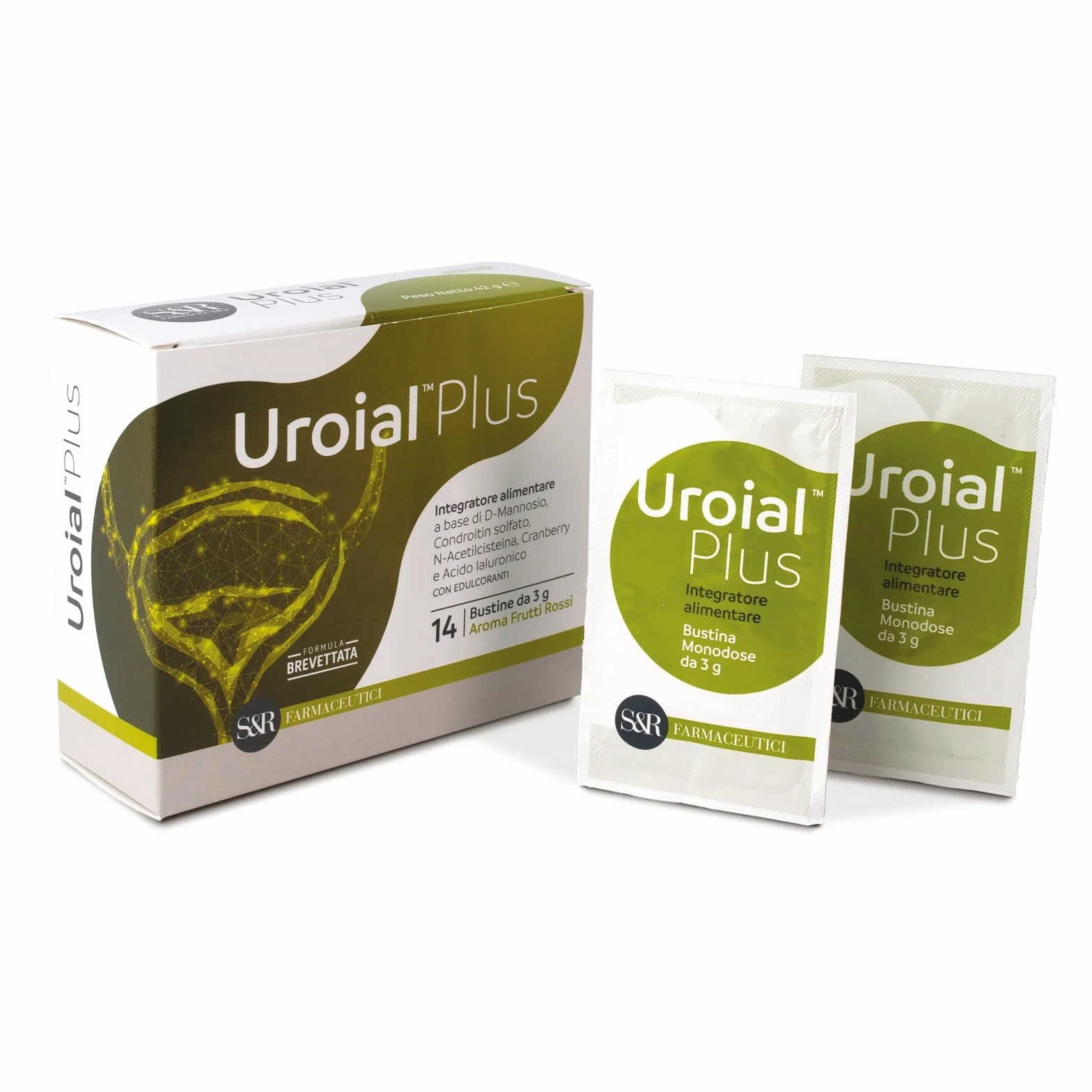 S&R Farmaceutici Uroial PLUS Integratore Alimentare per Infezioni Urinarie Cistite 14 Bustine
