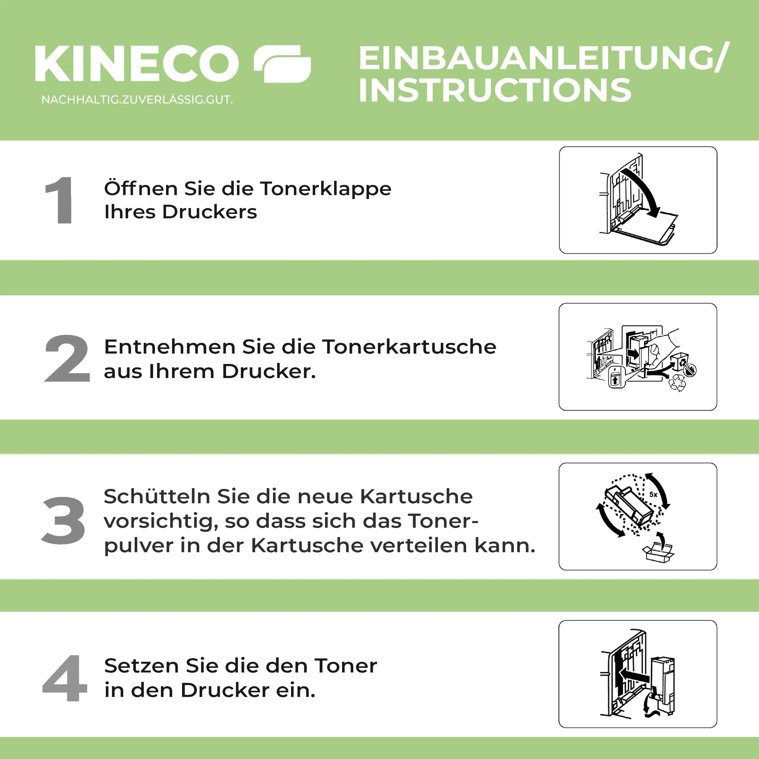 Kineco 4 toner compatibili con Kyocera TK-5240 per Kyocera Ecosys P5026cdw M-5526cdn M-5526cdw P-5026cdn