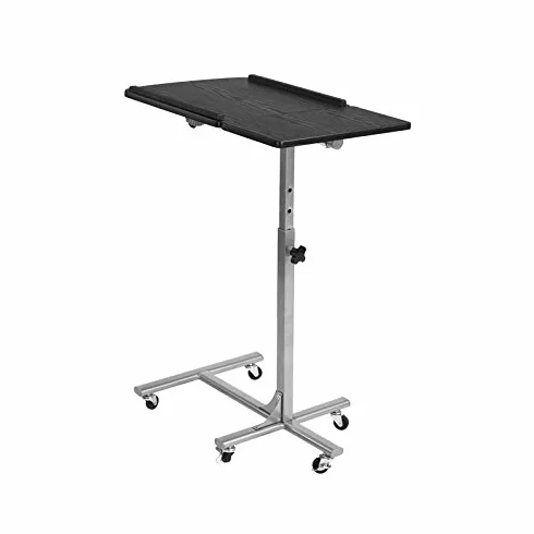 Bakaji 2829373 - Tavolino Porta PC/Notebook/Laptop, con Rotelle, Nero, Altezza Regolabile 60 x 40 x 70/90cm
