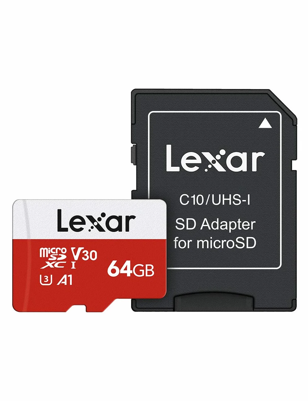 Lexar Micro SD 64 GB Scheda di Memoria microSDXC A1 U3 C10 V30 100 MB/s con Adattatore SD