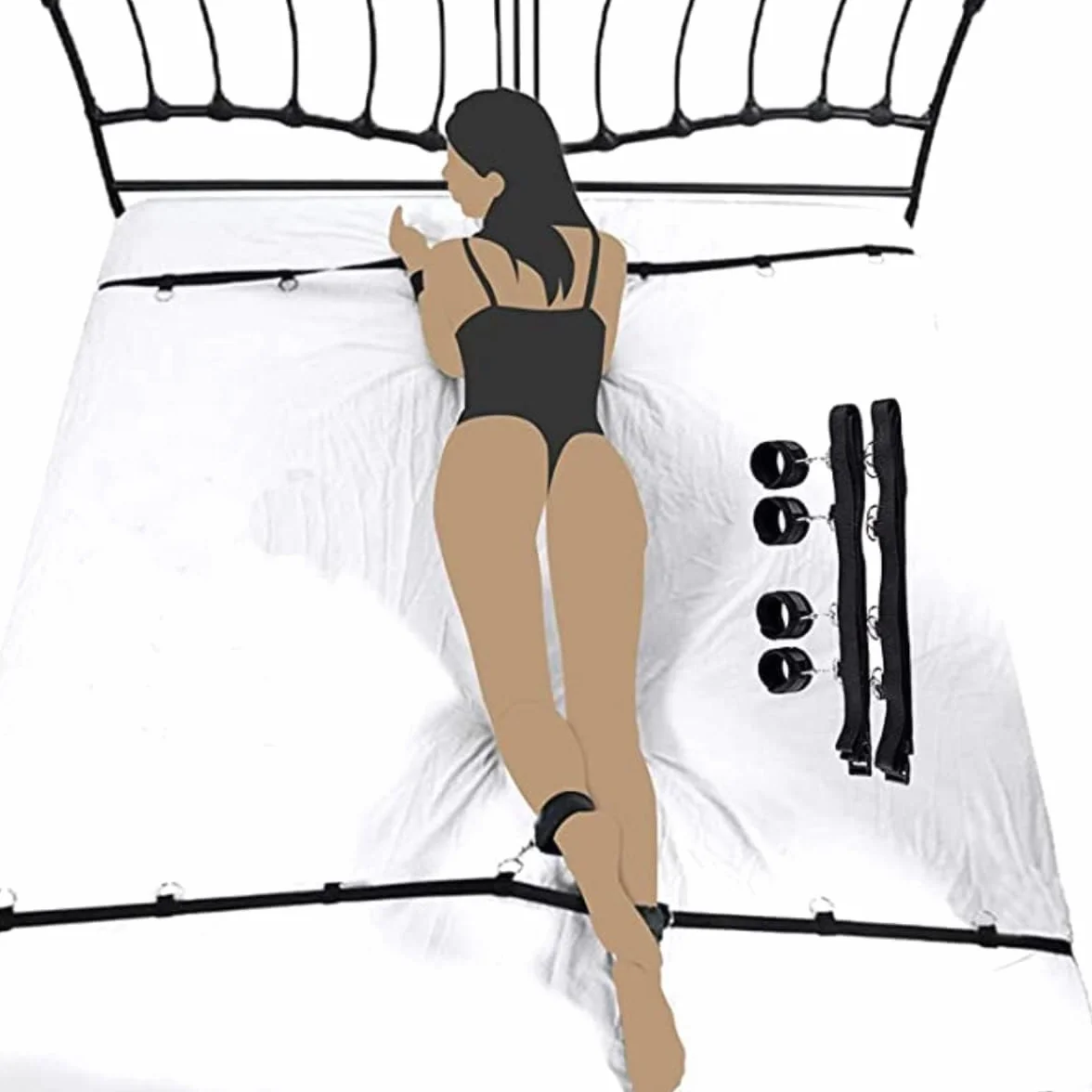 Manette Fisse sul Letto con Cinghie Stabilizzatrici