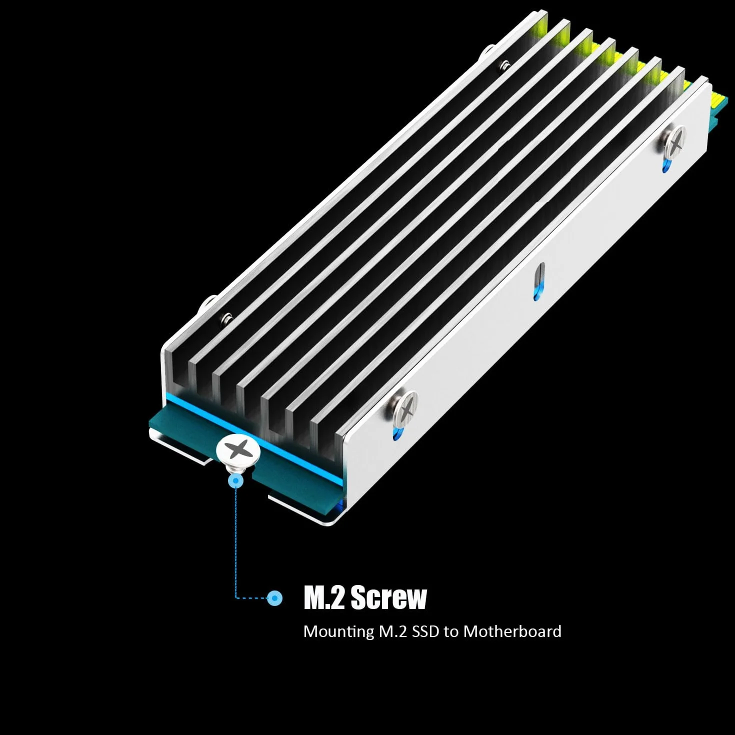 GLOTRENDS M.2 Dissipatore di calore con viti M.2 e cuscinetti termici per SSD M.2 a chip singolo/doppio lato, installazione su PC/PS5/PS5 Slim (2 confezioni)