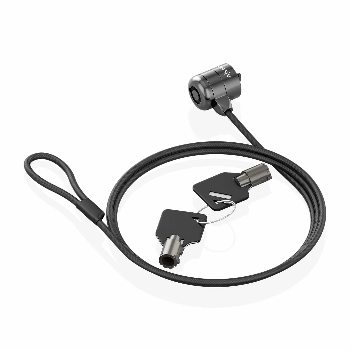 AISENS - ASLK-D40K04-BK - Cavo di Sicurezza con Serratura a Chiave per Computer, Monitor, Portatile 1,5 m