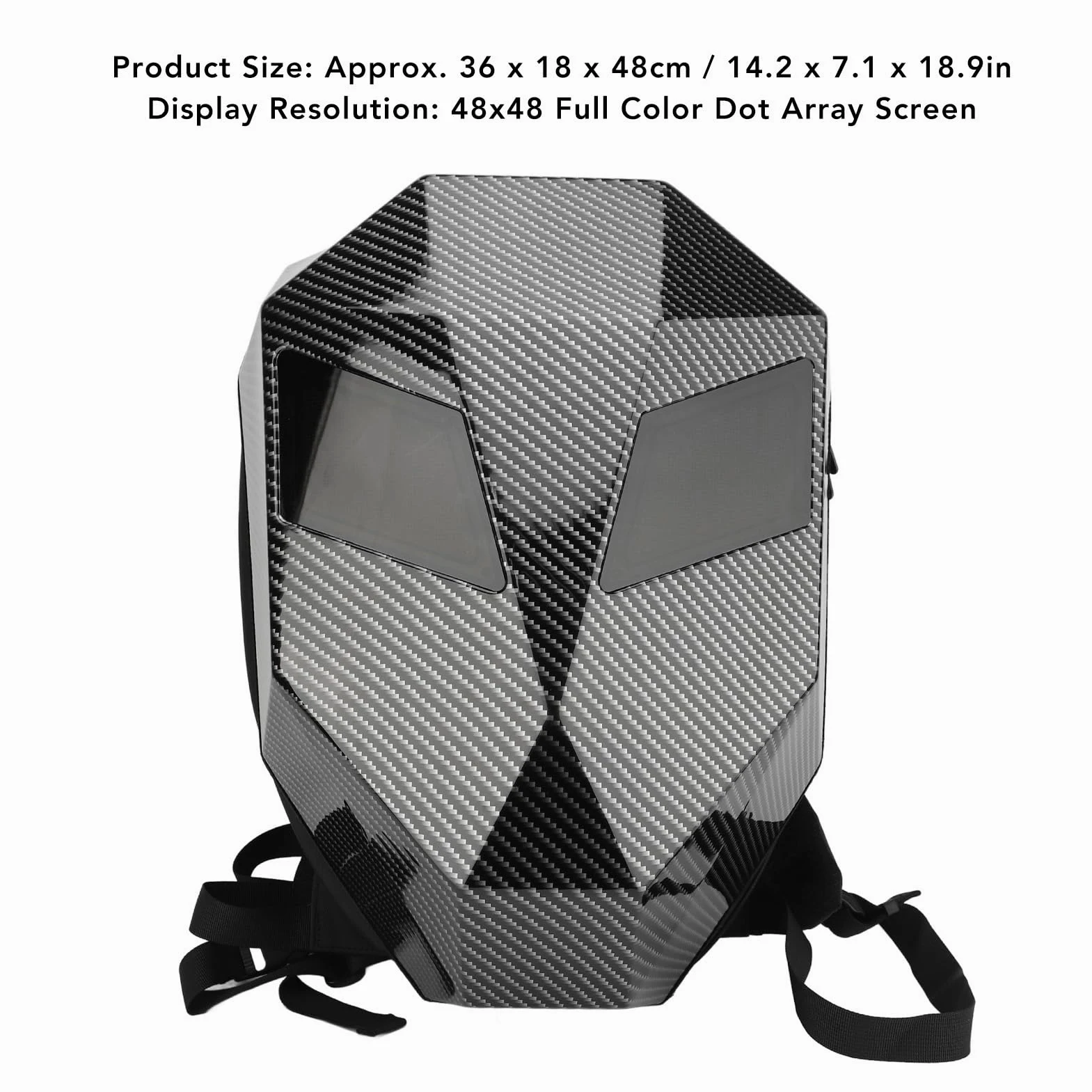 Gugxiom Zaino Knight LED, Zaino da Moto con Guscio Rigido, Zaino LED con Schermo Programmabile, Borsa per Laptop Impermeabile con Controllo APP Mobile