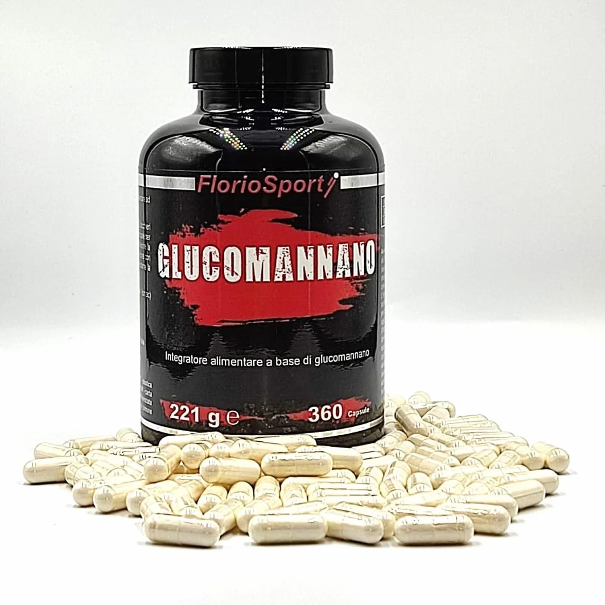 Glucomannano Forte 360 Capsule 500mg FlorioSport Integratore Fibra Vegetale Radice Konjac