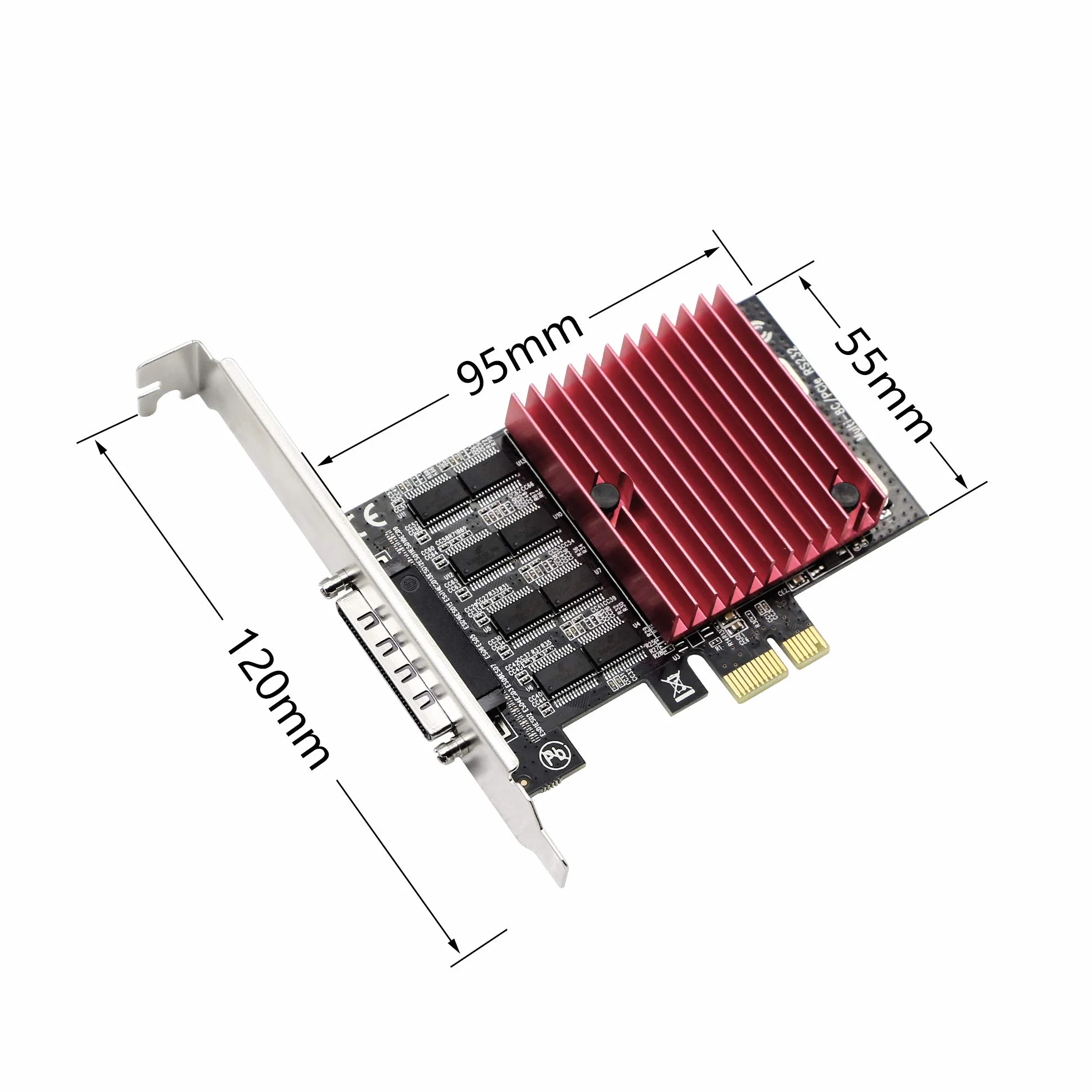CERRXIAN Scheda di espansione RS232 da PCIE a porta, scheda seriale PCI-E X1 DB9, 8 Chipset PCI-Express Controller Card