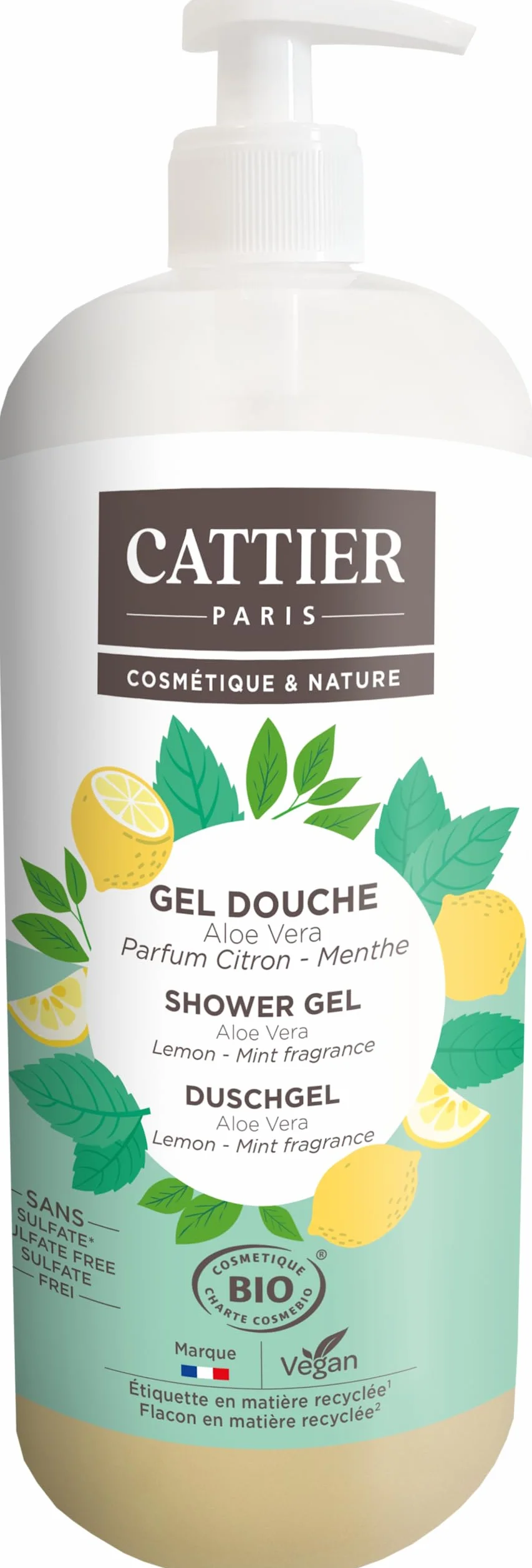 Cattier detergente corpo Gel Ducha Limon-Menta 1L