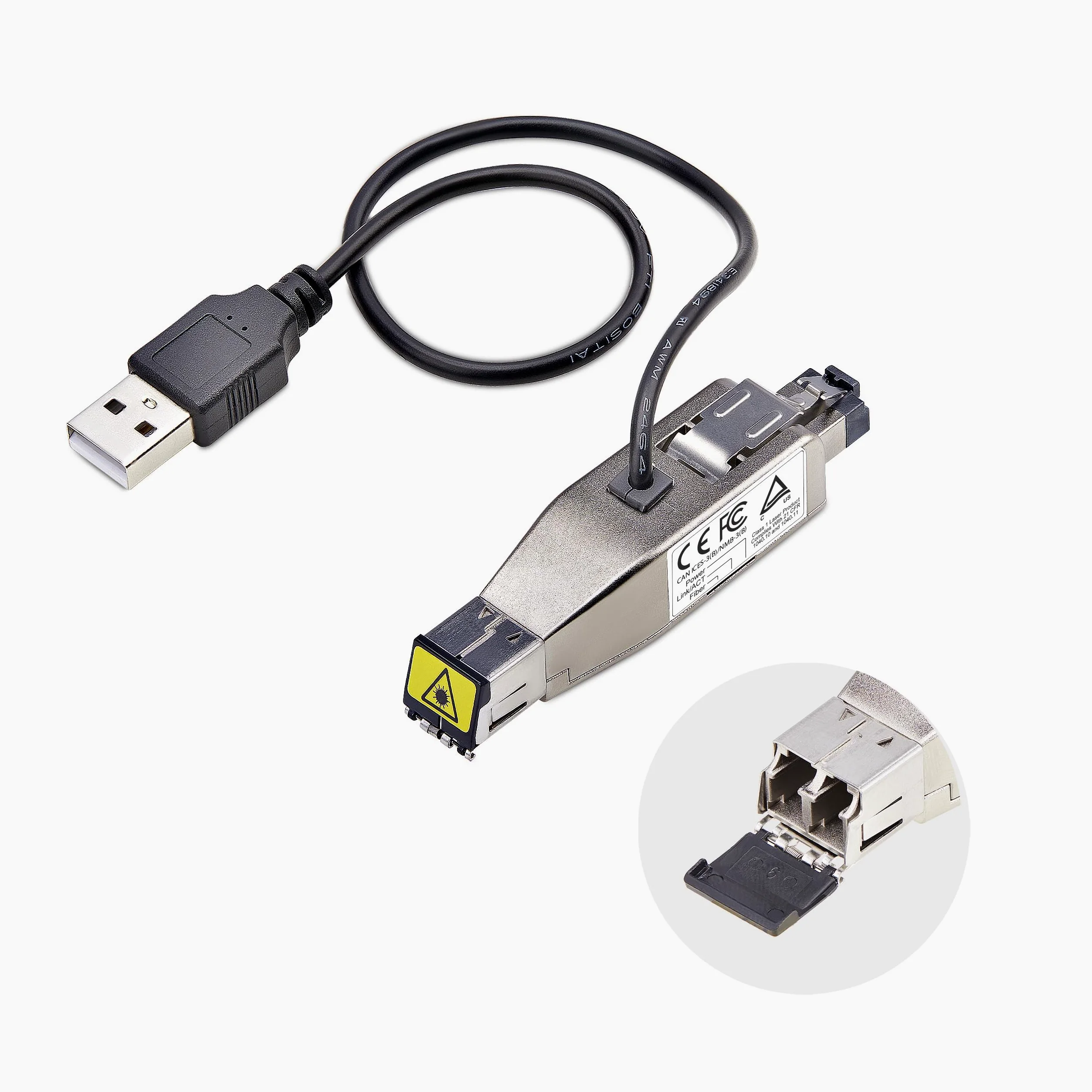 StarTech Convertitore Fibra Gigabit a RJ45 Ethernet (D01ML55U-FIBER-MEDIA) | Monomodale fino a 10km, Multimodale fino a 800m, Dongle Plug and Play