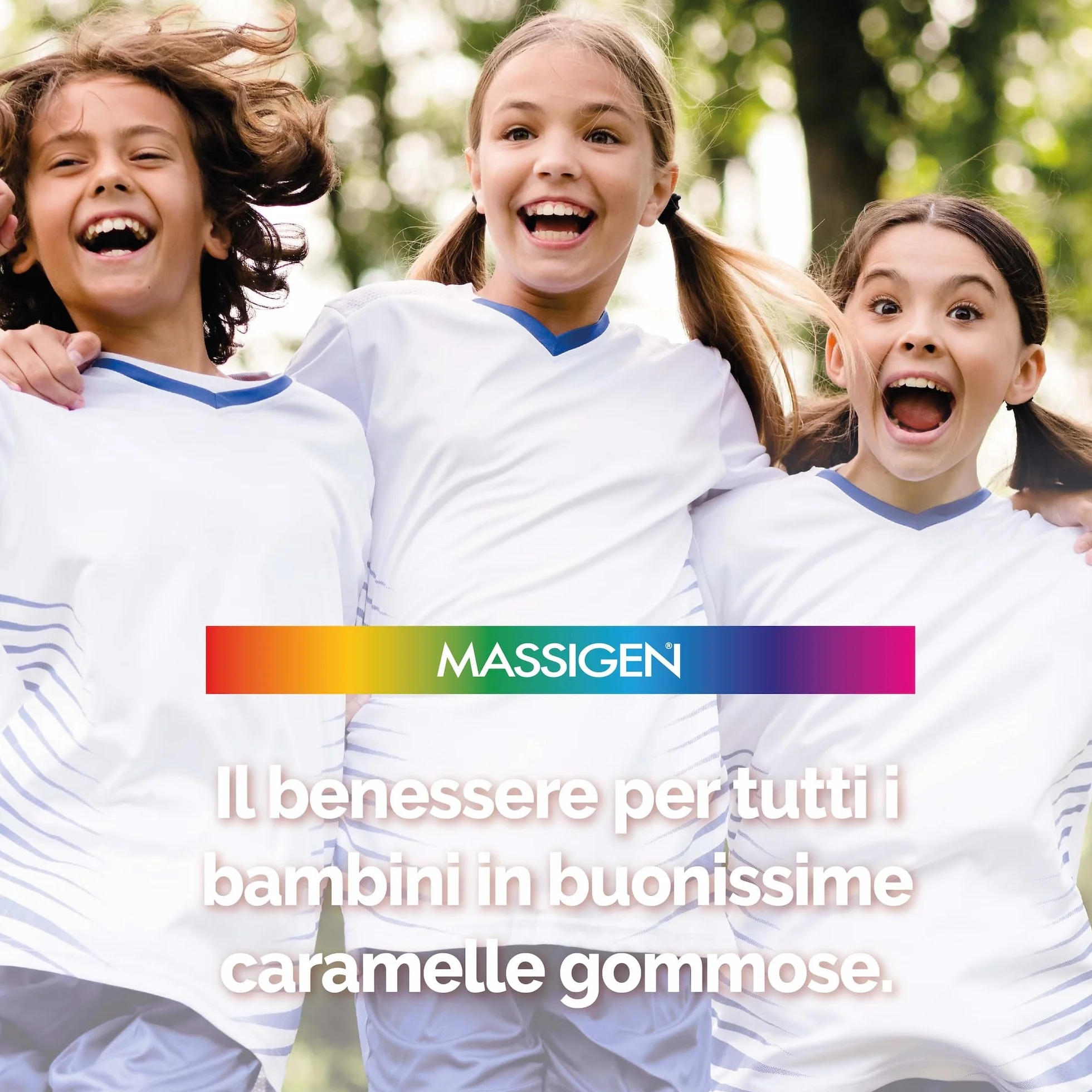 Massigen Multi Gummy Multivitaminico Bambini 4-14 Anni 60 Caramelle Vitamine A C E D B6 B12 Acido Folico Senza Glutine Lattosio