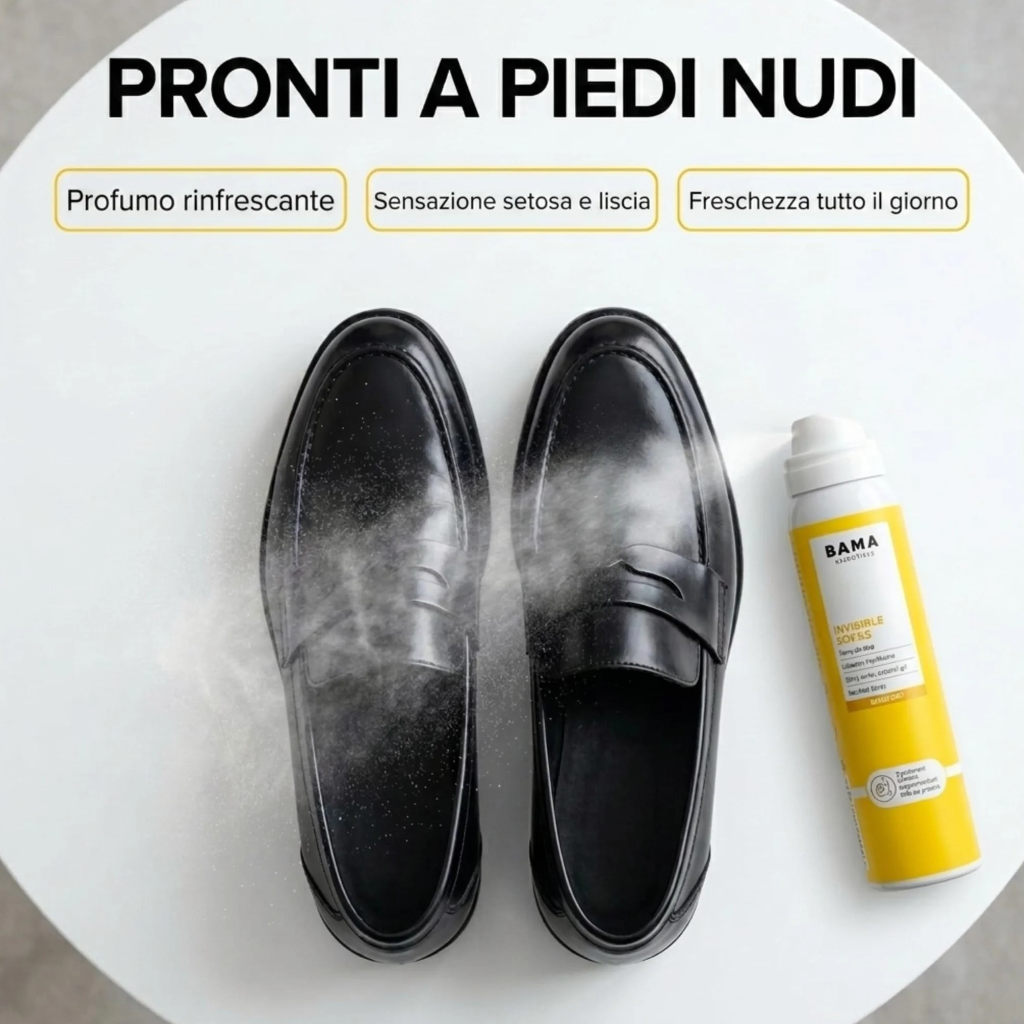 Bama Calze Invisibili Spray Barefoot Anti-Attrito Piedi Proteine Seta 100 ml