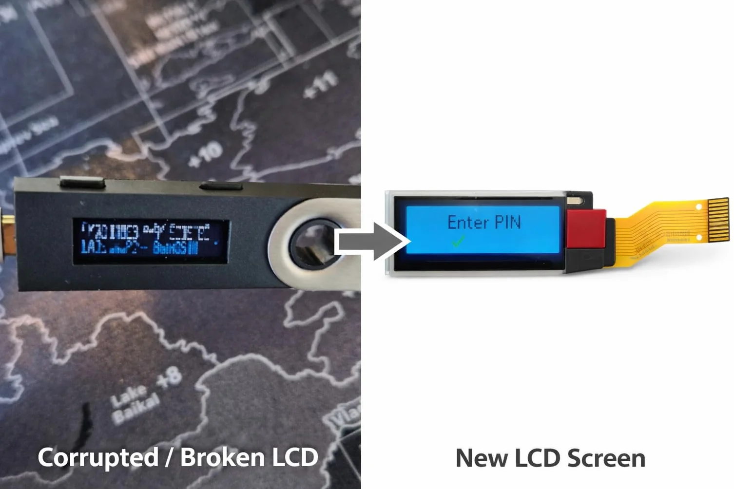 Ledger Nano S - Schermo LCD di ricambio per riparare display danneggiati o rotti, 12 pin