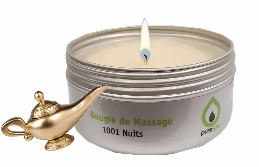 EMPIRE DES SENS Cofanetto Sensuale 3 Candele massaggio Fiore di Monoï Loto 1001 Notti ingredienti vegetali