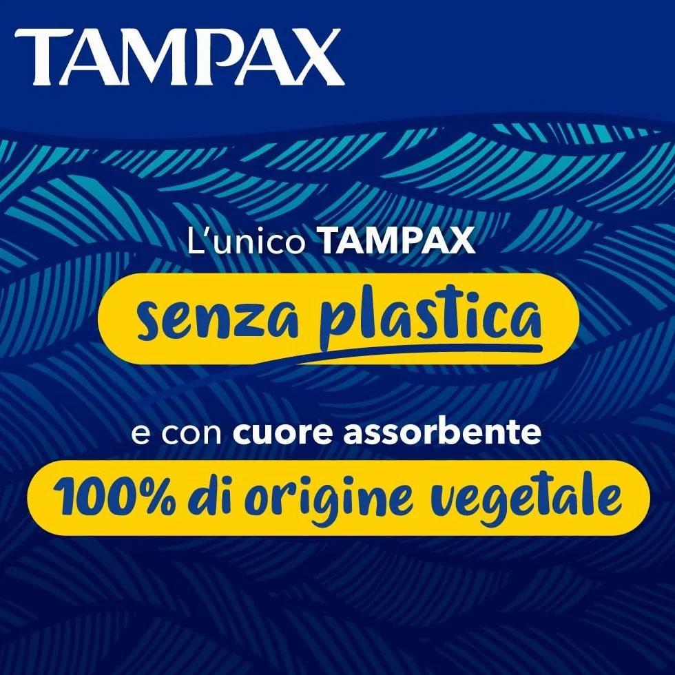 TAMPAX super 30 tamponi con applicatore in cartone cuore assorbente vegetale senza plastica antiforiuscita flusso abbondante