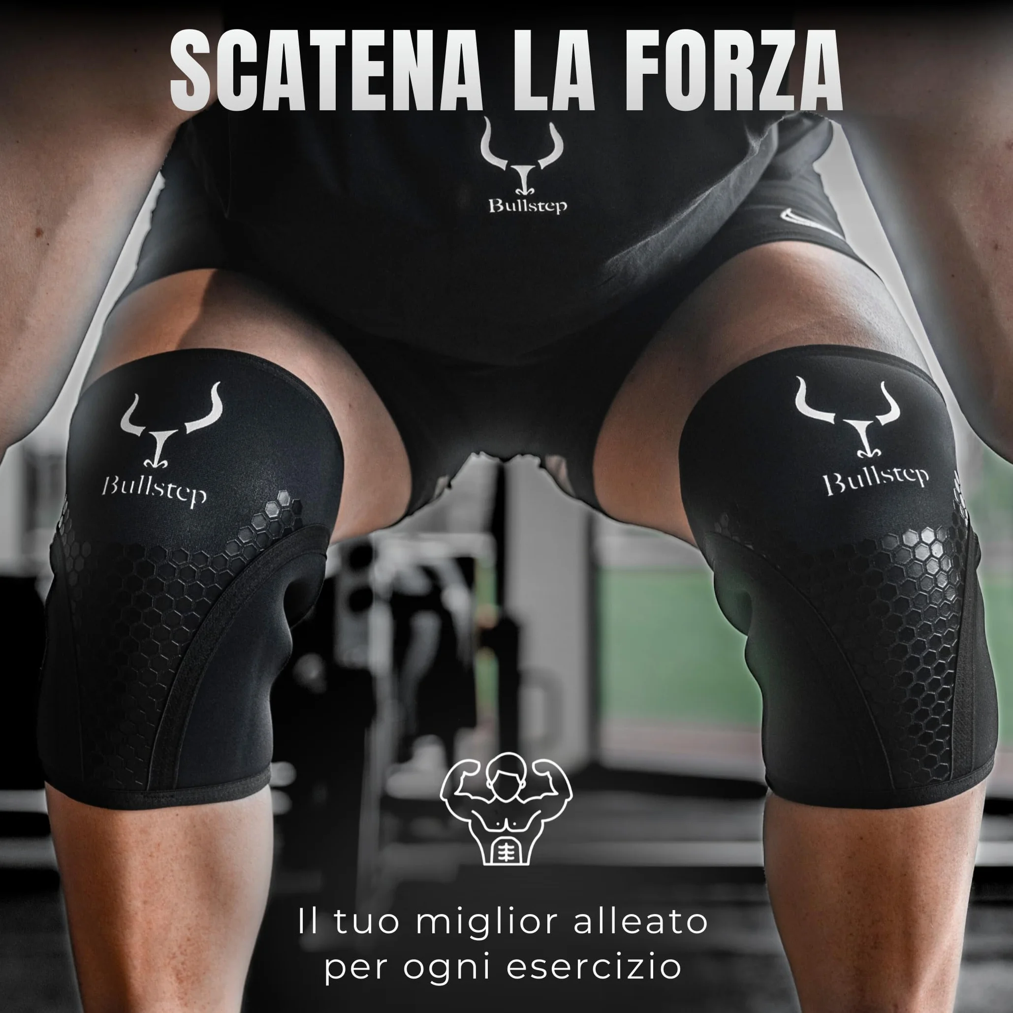 Ginocchiere Palestra Squat 7mm SCR Neoprene Compressione Knee Sleeves Cross Training (L)