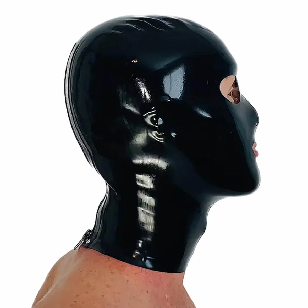 Lattice Testa Coperchio Gomma Maschera Cappuccio Fatto a Mano Cerniera Party Abbigliamento