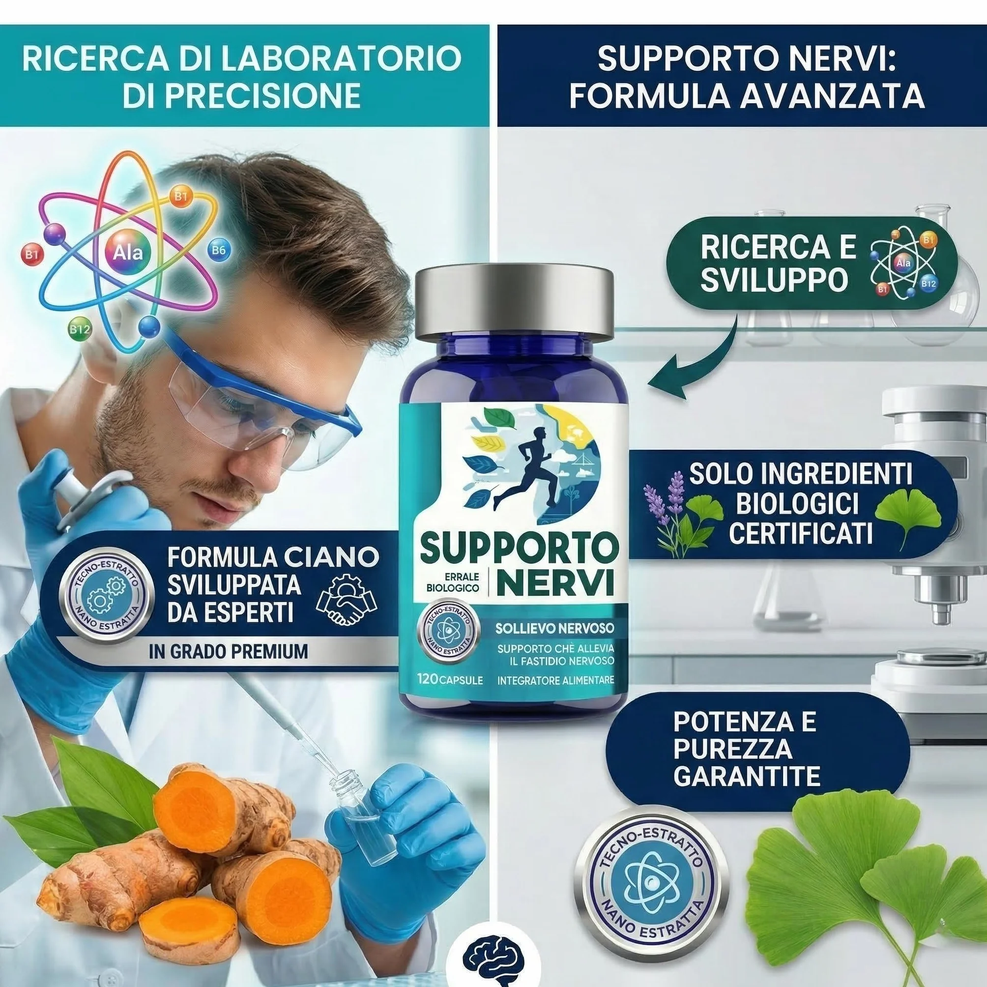Acido Alfa Lipoico (ALA) 600mg Integratore Antiossidante Supporto Sistema Nervoso Benessere Metabolico