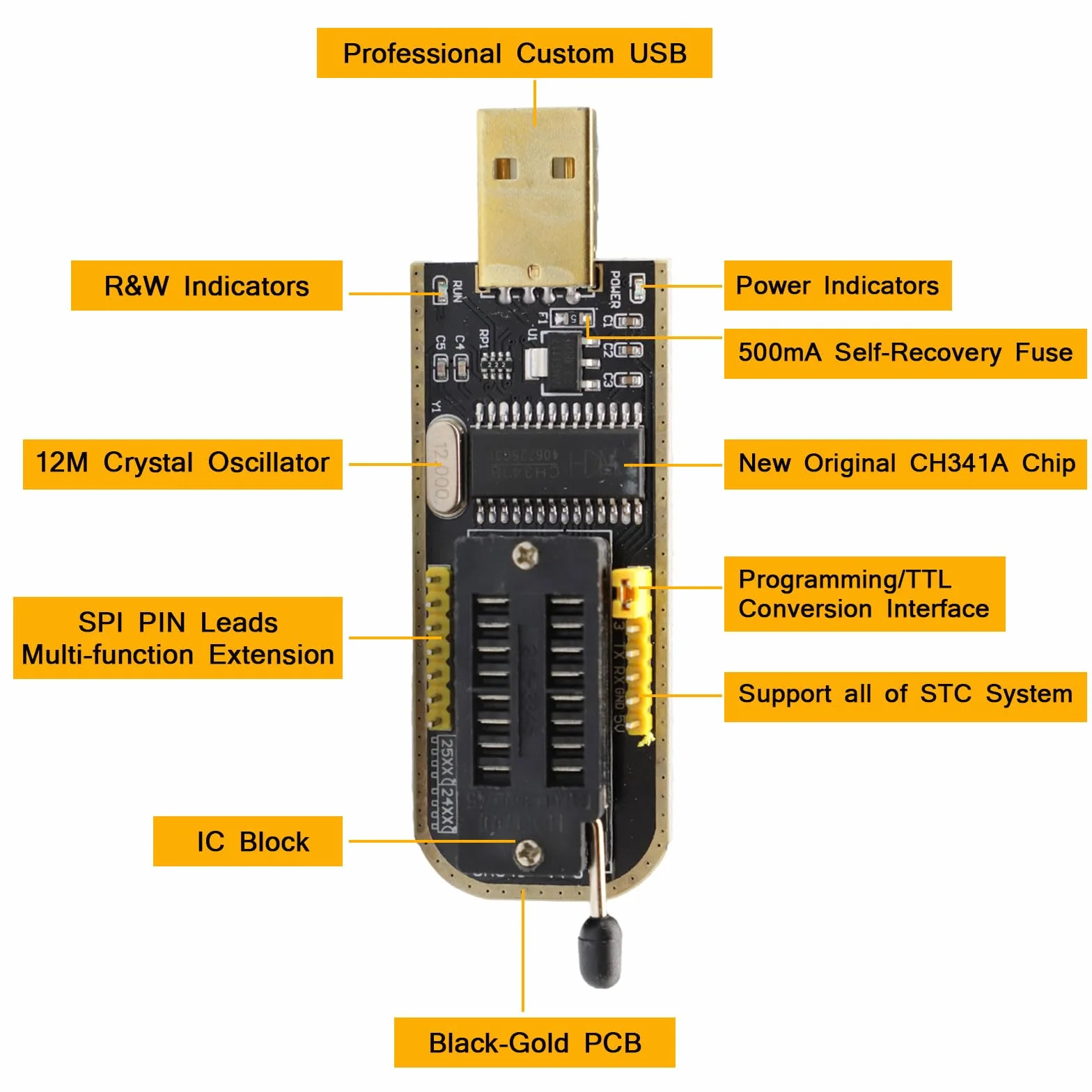 SOIC8 SOP8 Test Clip per EEPROM 25CXX / 24CXX, Programmatore USB BIOS CH341A + Adattatore da 1,8 V per 24 Serie 25 Flash