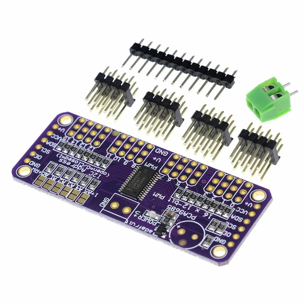 2pcs PCA9685 16 Channel 12 Bit PWM Servo Driver I2C Interface |2 pz PCA9685 Interfaccia I2C per servoazionamento PWM a 12 Bit a 12 canali