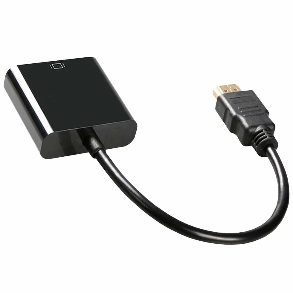Ociodual Cavo Adattatore da HDMI Maschio a VGA Femmina Placcata Oro Nero per PC Laptop Monitor Cable Convertitore Segnale