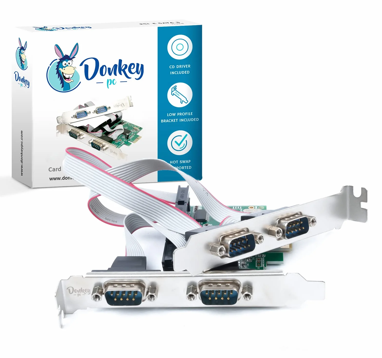Convertitore adattatore da PCIE a RS232 a 4 porte, scheda di espansione Controller PCI Express da PCI-E a RS232 per PC desktop con supporto basso
