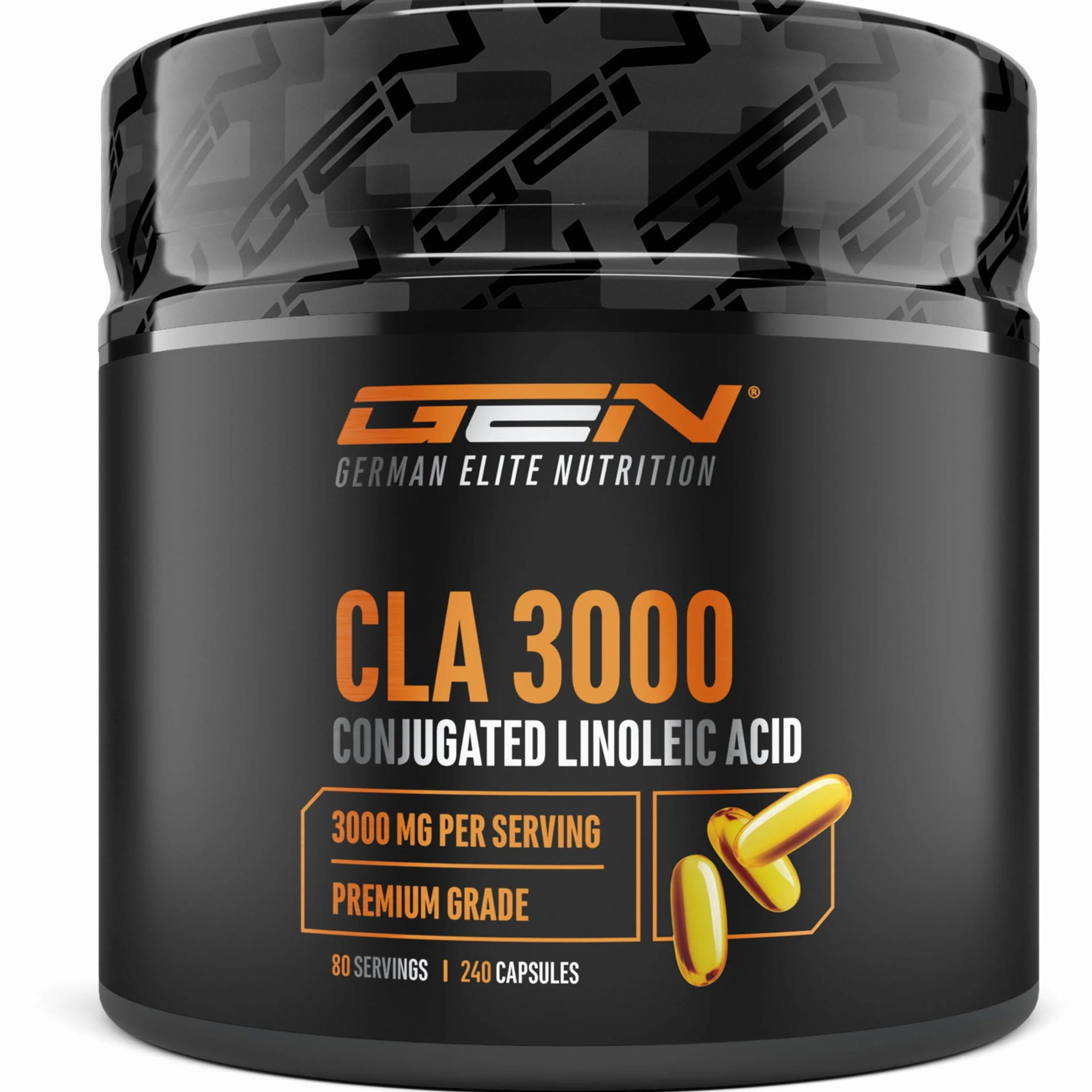 German Elite Nutrition CLA 240 capsule 1000 mg Acido linoleico coniugato puro Alto dosaggio 3000 mg