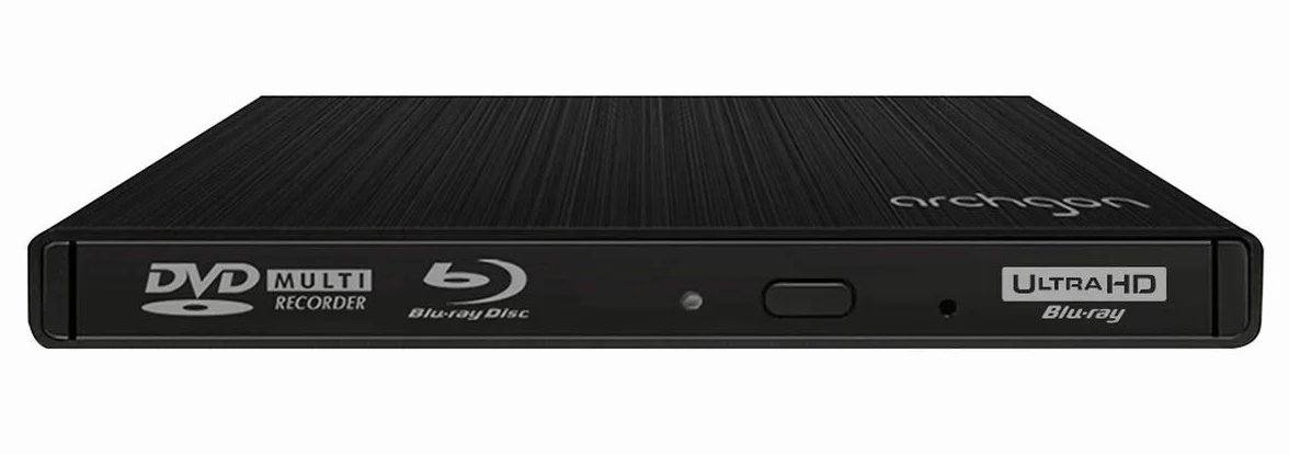 archgon Star UHD Esterno Lettore 4K-Ultra HD BD Player, Masterizzatore Blu-ray BDXL Burner per PC USB 3.0 USB-C, M-Disc, Cassetto per il caricamento del disco, Box di protezione, Alluminio Nero