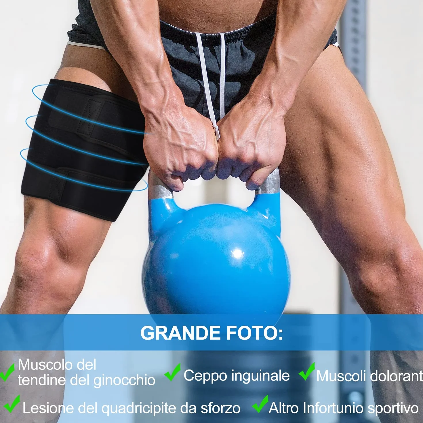Supregear Manicotto di Compressione Regolabile in Neoprene per Hamstring, Quad e Inguine, Nero, XL