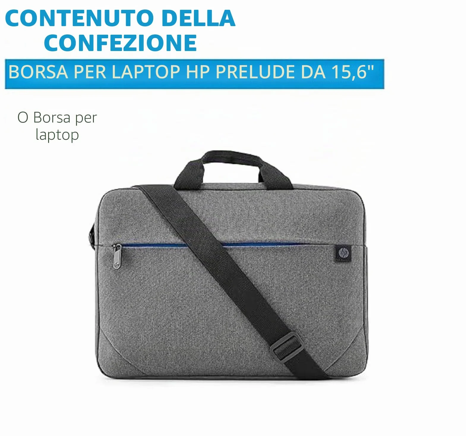 HP Prelude, Borsa a tracolla per Notebook fino a 15,6” e Tablet, con Tasche e Divisori Interni Imbottiti, Dotata di Cover Impermeabile, Realizzata con Materiale Riciclato, Grigia