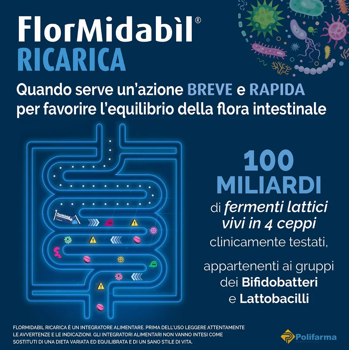 Ricarica Capsule 100 Miliardi di Fermenti Lattici Vivi, 10 Capsule