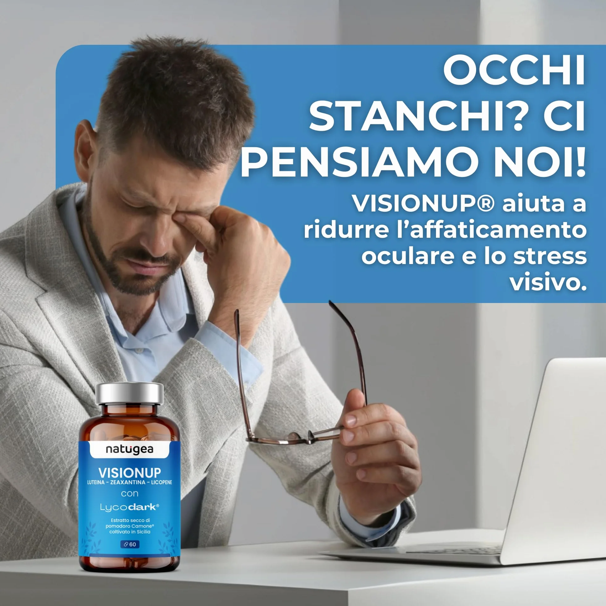 Integratori per Occhi con Luteina e Zeaxantina, 60 capsule Vegane, Made in Italy